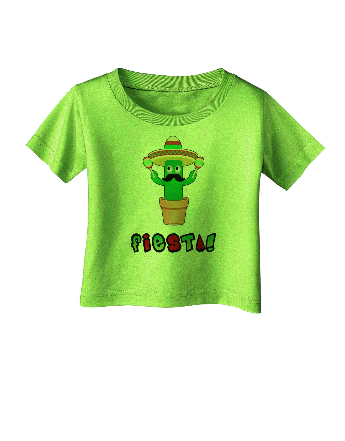 Fiesta Cactus Text Infant T-Shirt-Infant T-Shirt-TooLoud-Lime-Green-06-Months-Davson Sales