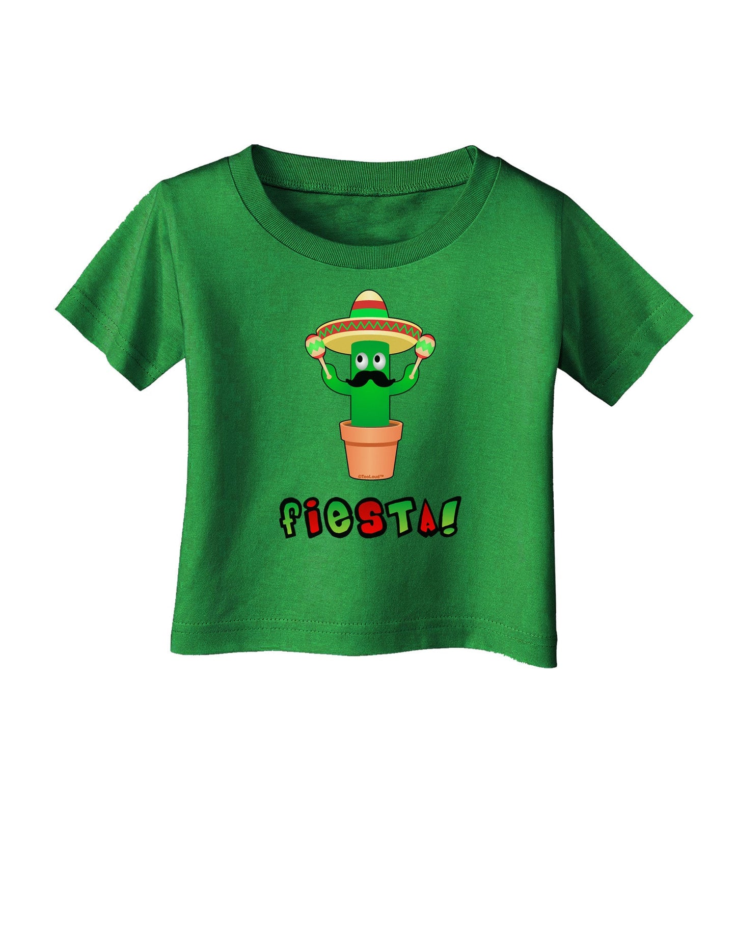 Fiesta Cactus Text Infant T-Shirt Dark-Infant T-Shirt-TooLoud-Clover-Green-06-Months-Davson Sales