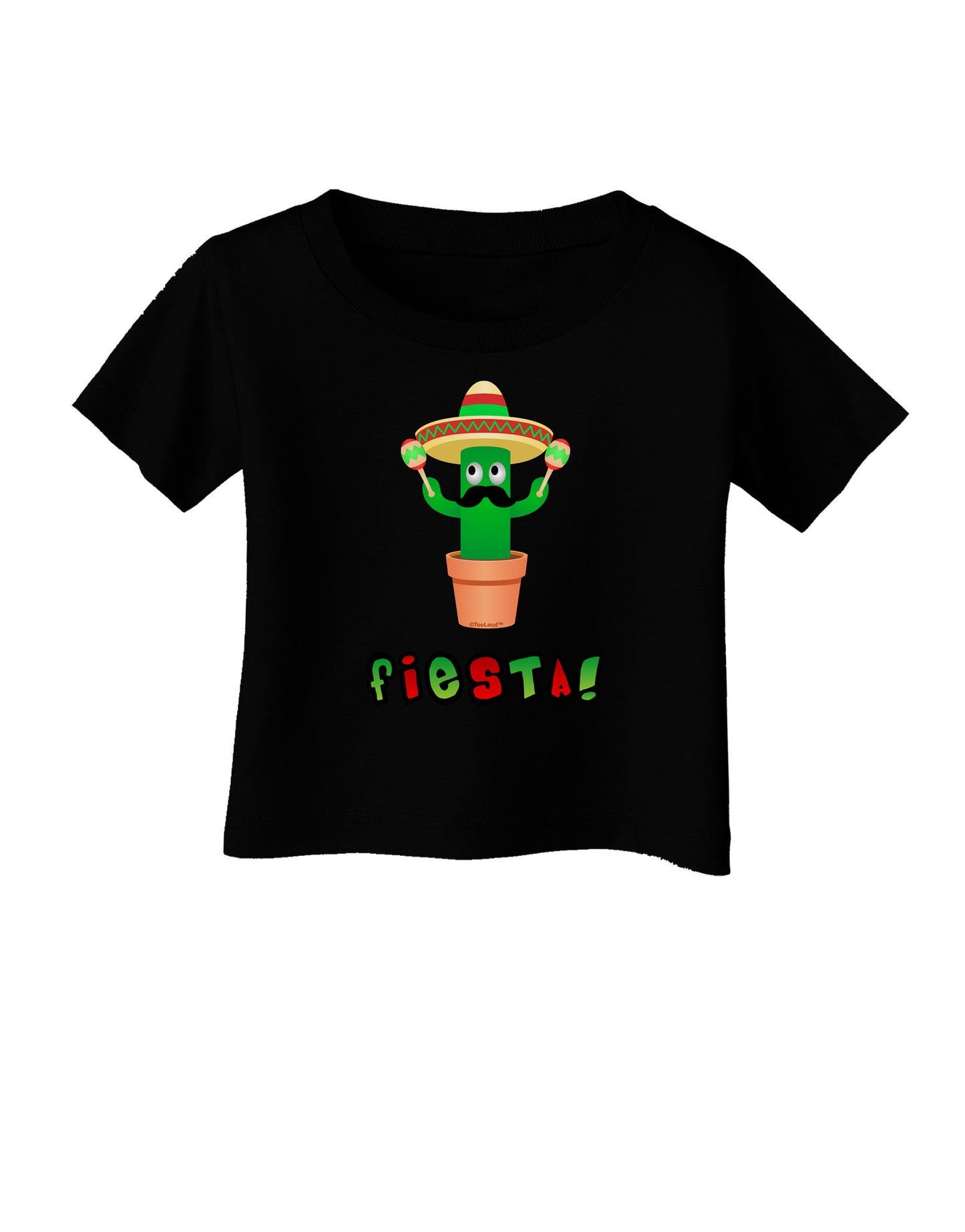 Fiesta Cactus Text Infant T-Shirt Dark-Infant T-Shirt-TooLoud-Black-06-Months-Davson Sales