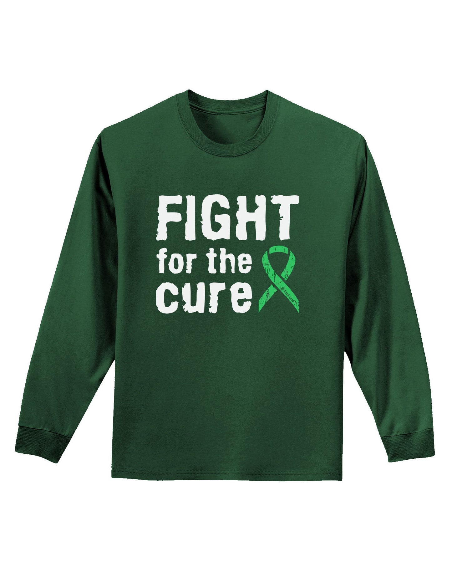 Fight for the Cure - Light Green Ribbon Celiac Disease Adult Long Sleeve Dark T-Shirt-TooLoud-Dark-Green-Small-Davson Sales