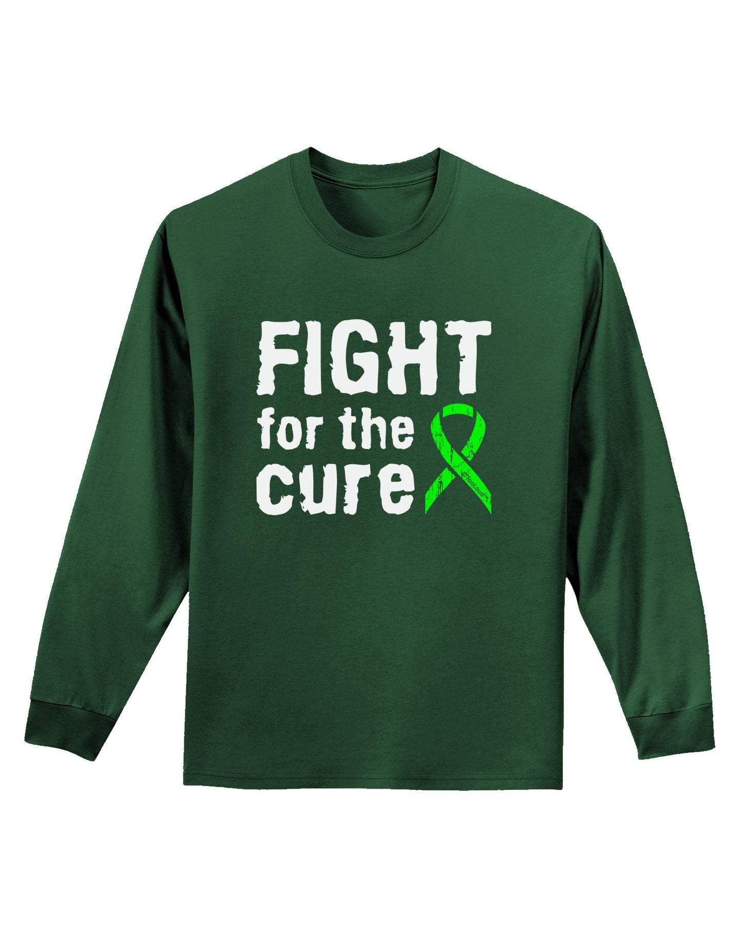 Fight for the Cure - Lime Green Ribbon Lyme Disease Adult Long Sleeve Dark T-Shirt-TooLoud-Dark-Green-Small-Davson Sales