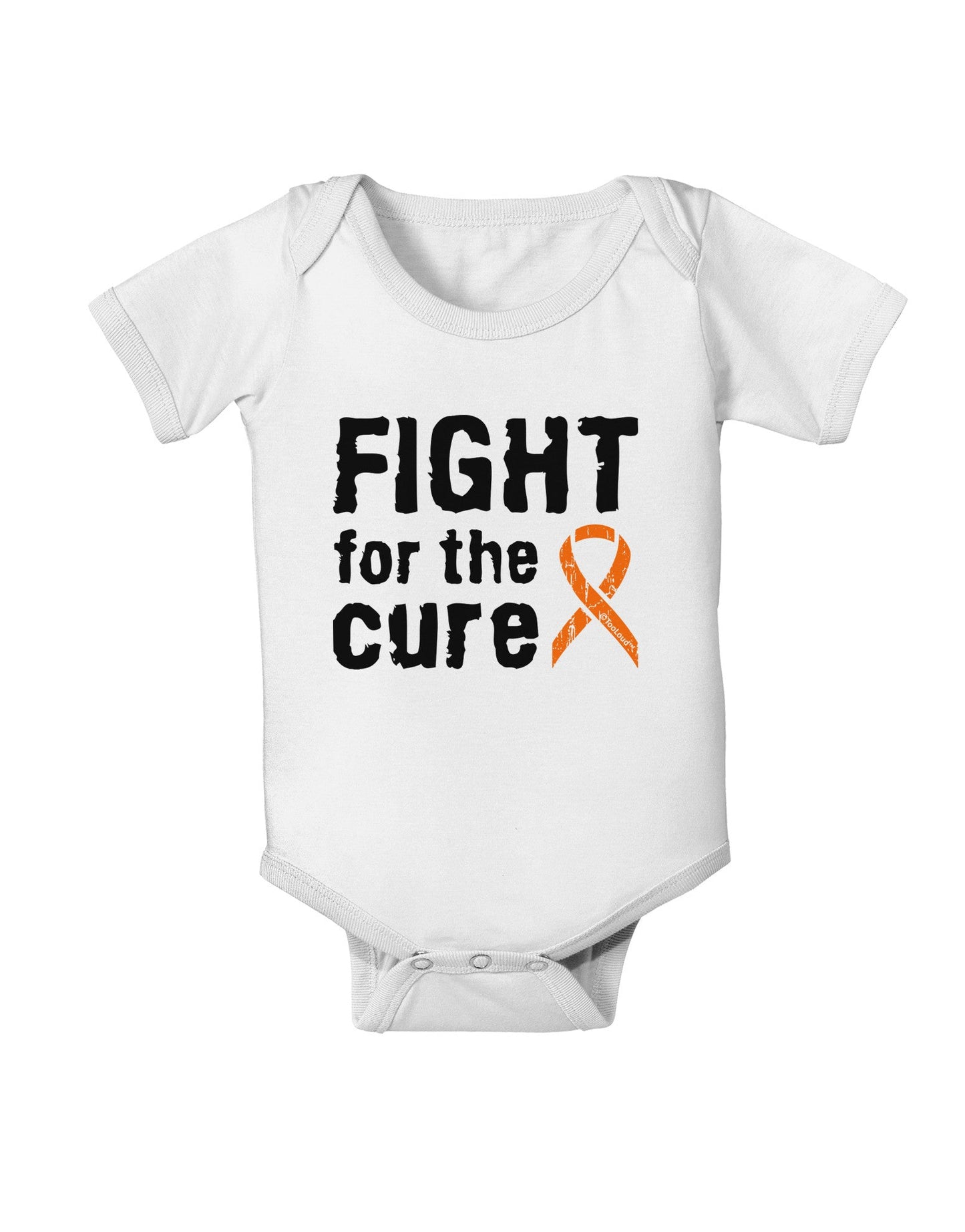 Fight for the Cure - Orange Ribbon Leukemia Baby Romper Bodysuit-Baby Romper-TooLoud-White-06-Months-Davson Sales