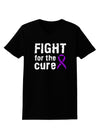 Fight for the Cure - Purple Ribbon Alzheimers Disease Womens Dark T-Shirt-TooLoud-Black-X-Small-Davson Sales