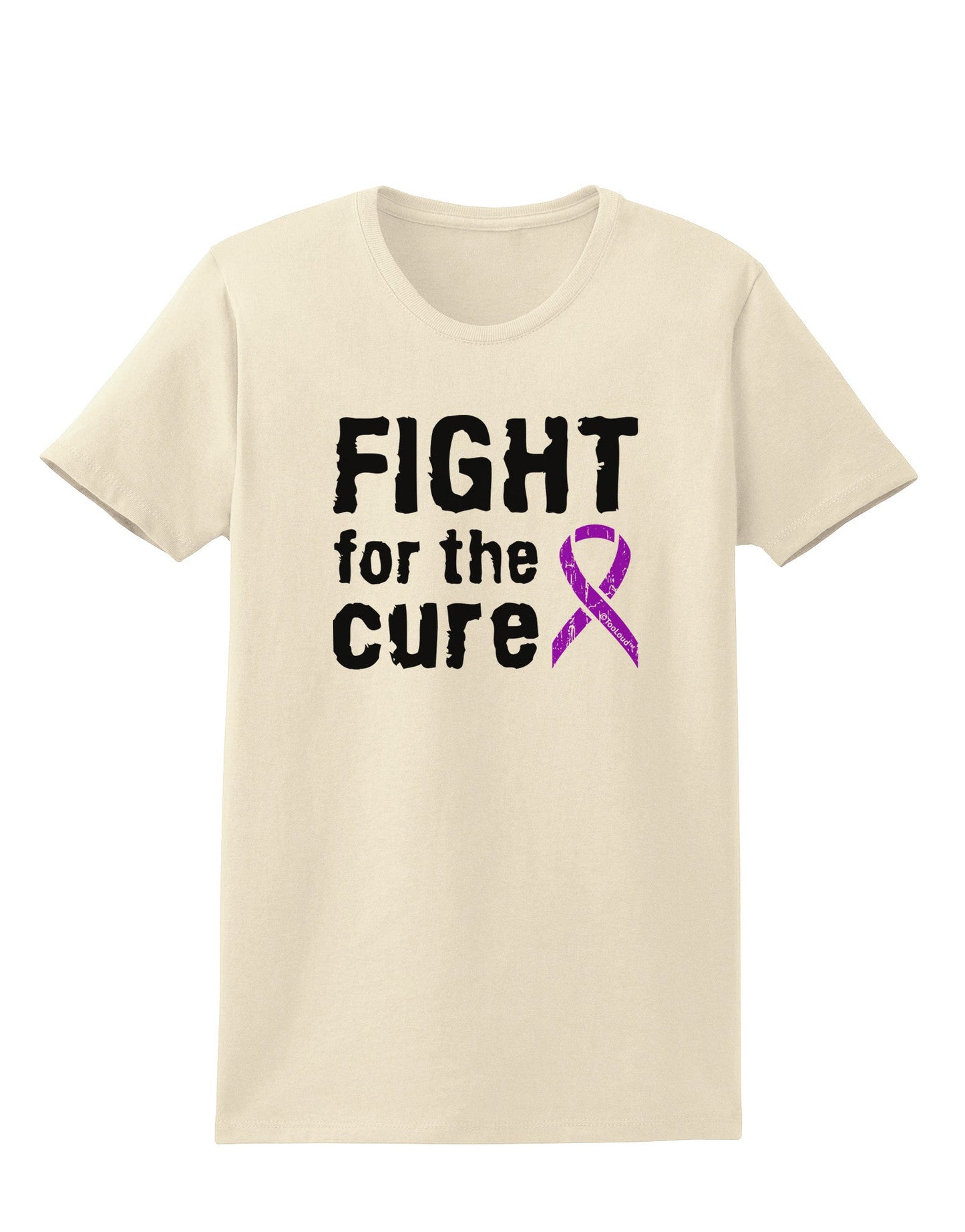 Fight for the Cure - Purple Ribbon Crohn’s Disease Womens T-Shirt-Womens T-Shirt-TooLoud-Natural-X-Small-Davson Sales