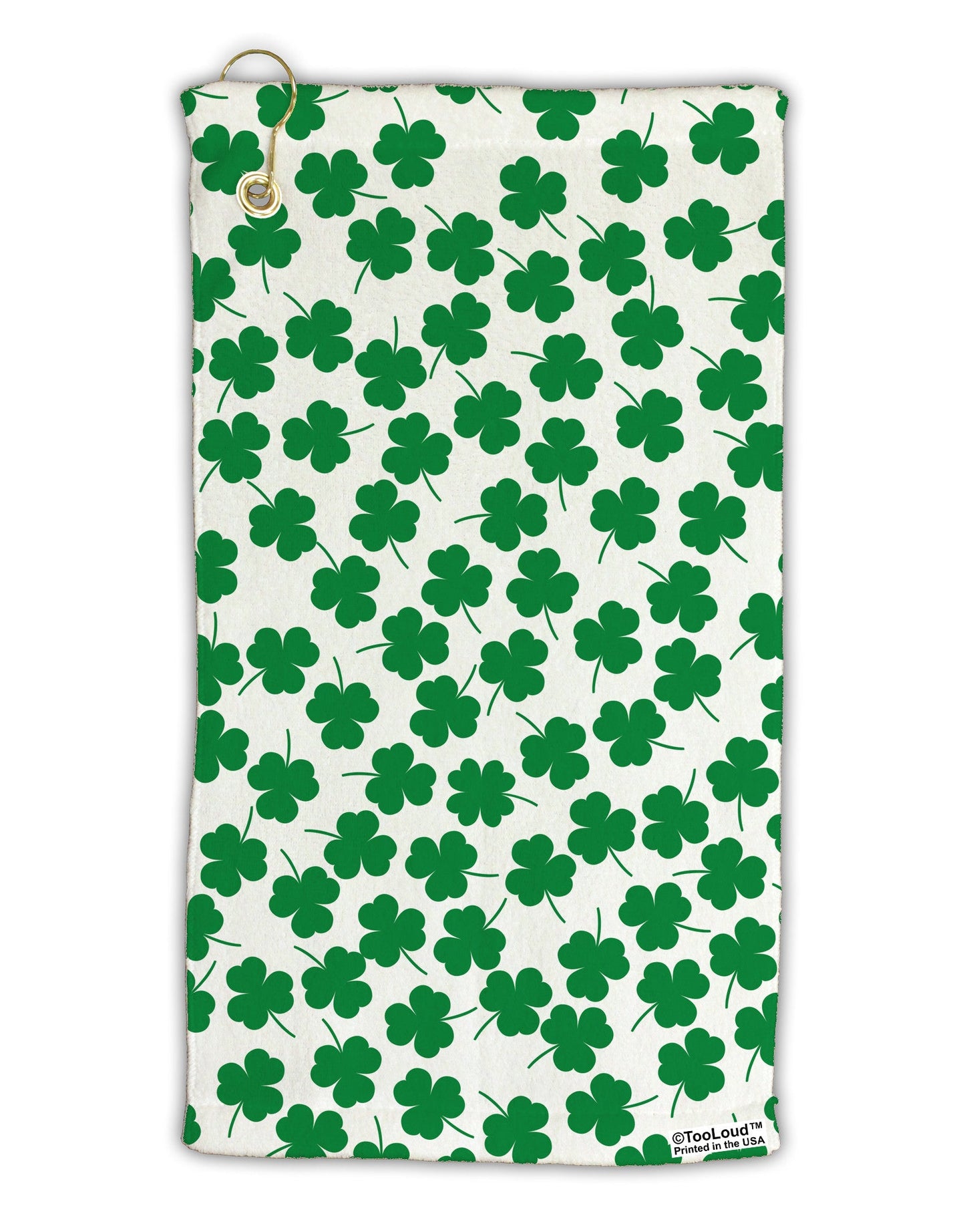 Find the 4 Leaf Clover Shamrocks Micro Terry Gromet Golf Towel 15 x 22 Inch All Over Print-Golf Towel-TooLoud-White-Davson Sales