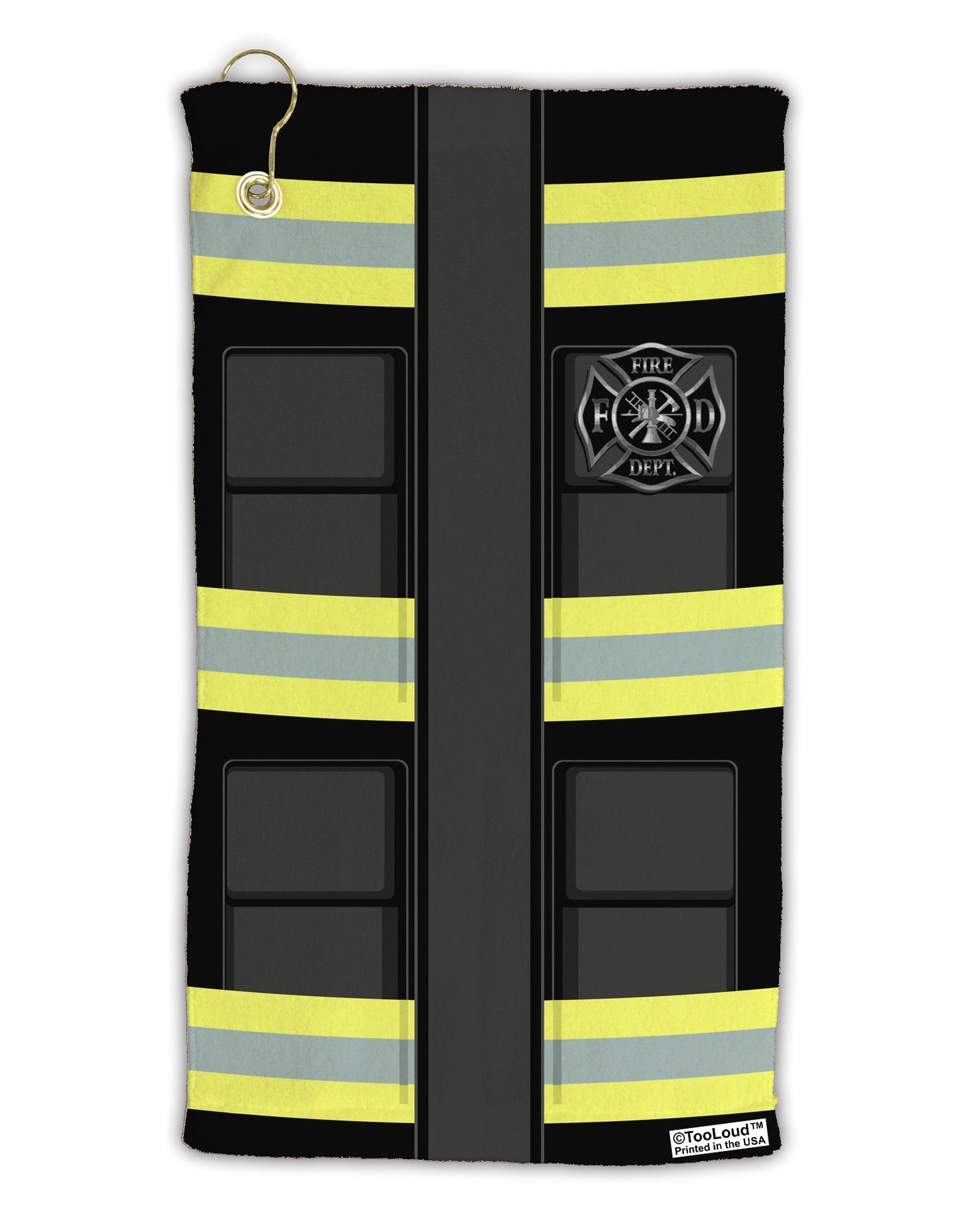 Firefighter Black AOP Micro Terry Gromet Golf Towel 15 x 22 Inch All Over Print-Golf Towel-TooLoud-White-Davson Sales