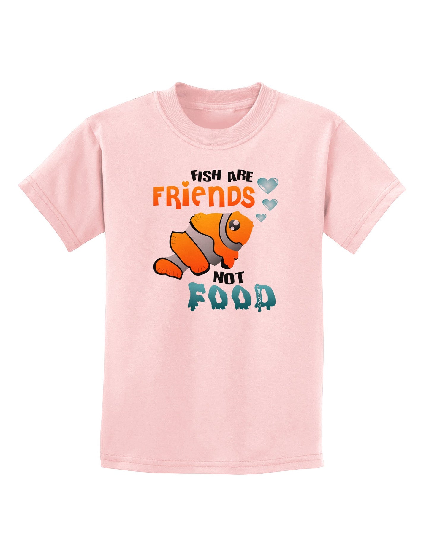 Fish Are Friends Not Food Childrens T-Shirt-Childrens T-Shirt-TooLoud-PalePink-X-Small-Davson Sales