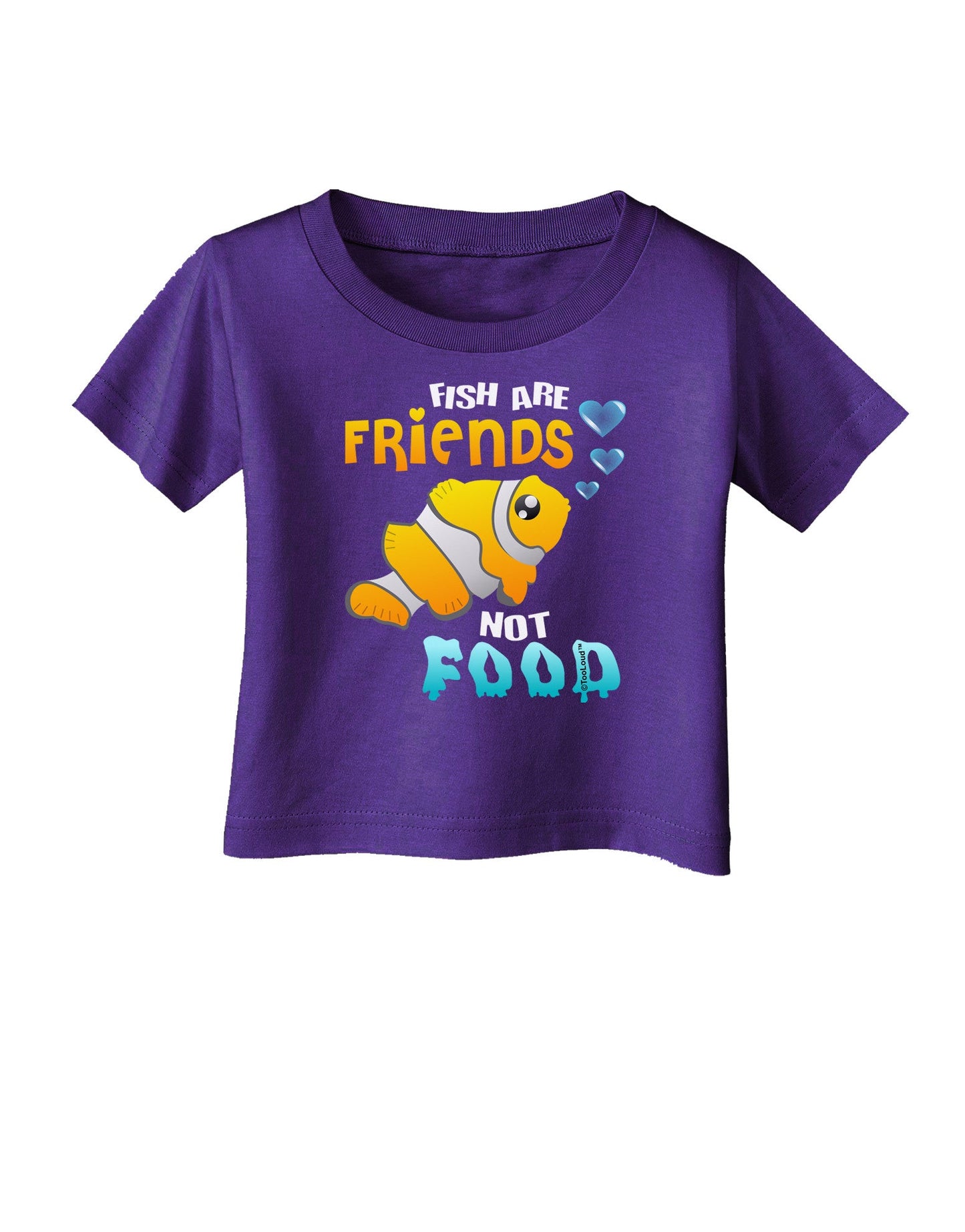 Fish Are Friends Not Food Infant T-Shirt Dark-Infant T-Shirt-TooLoud-Purple-06-Months-Davson Sales