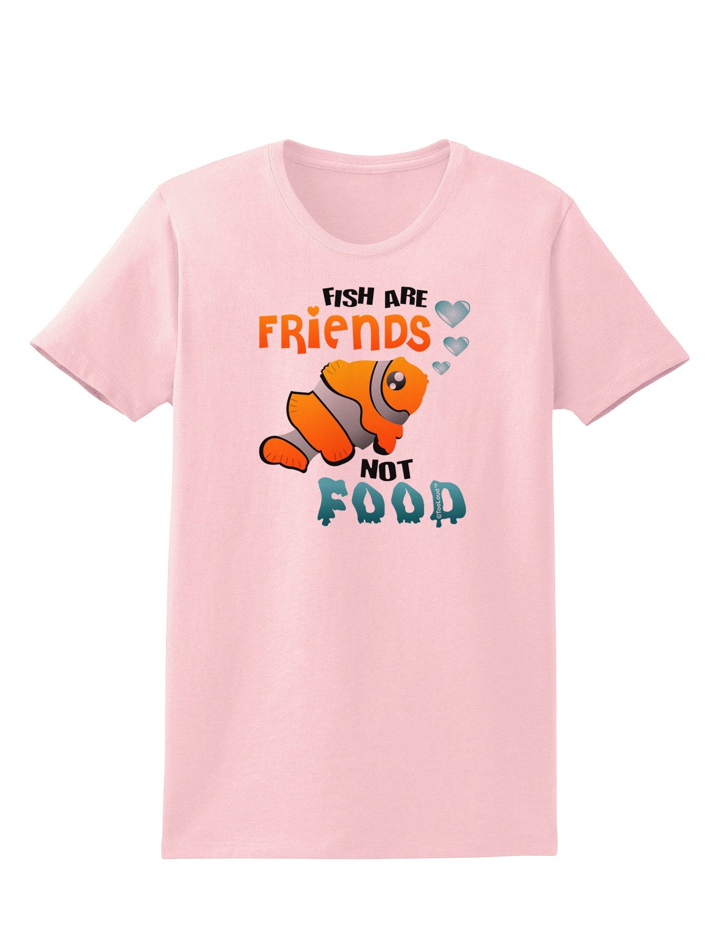 Fish Are Friends Not Food Womens T-Shirt-Womens T-Shirt-TooLoud-PalePink-X-Small-Davson Sales