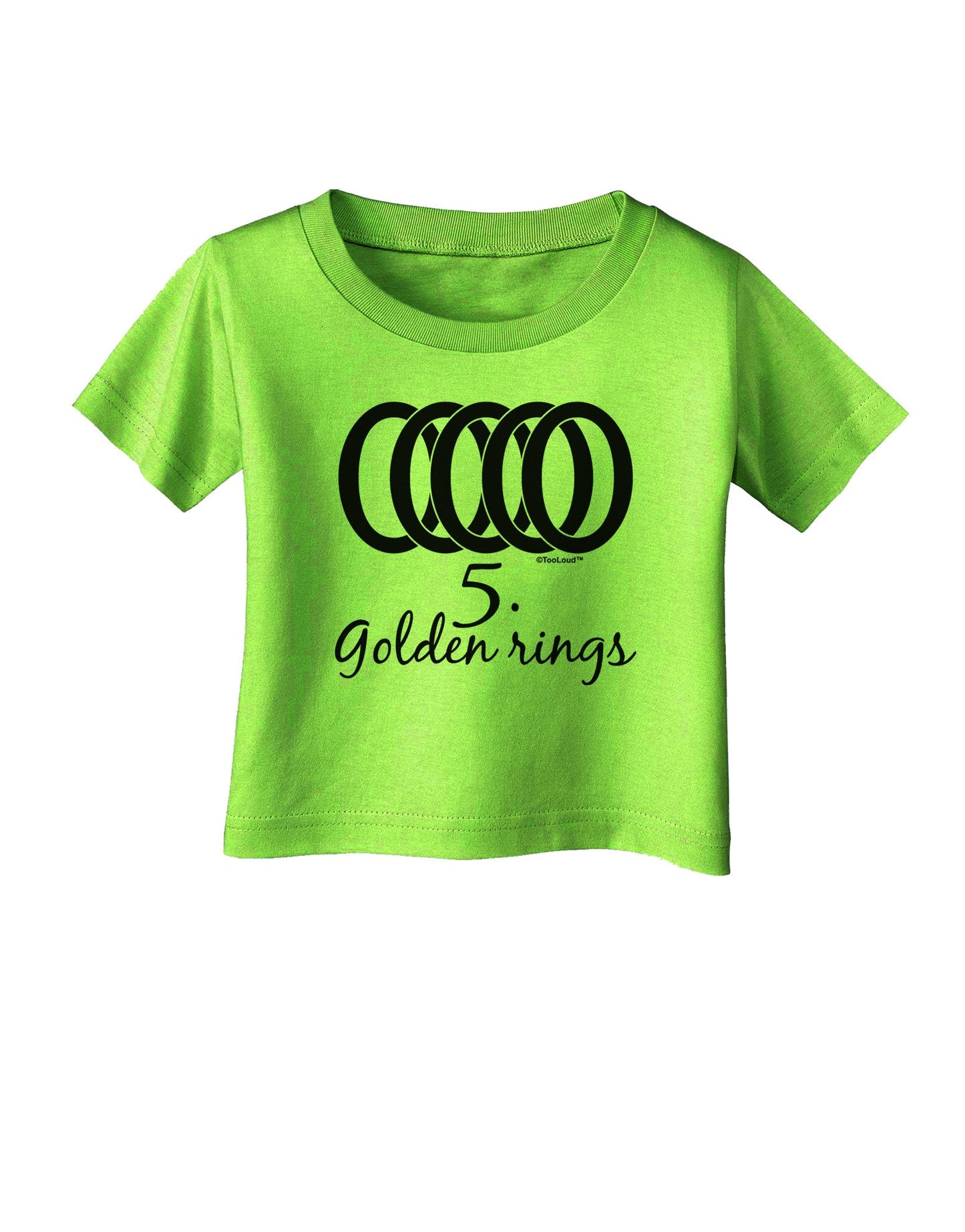 Five Golden Rings Text Infant T-Shirt-Infant T-Shirt-TooLoud-Lime-Green-06-Months-Davson Sales