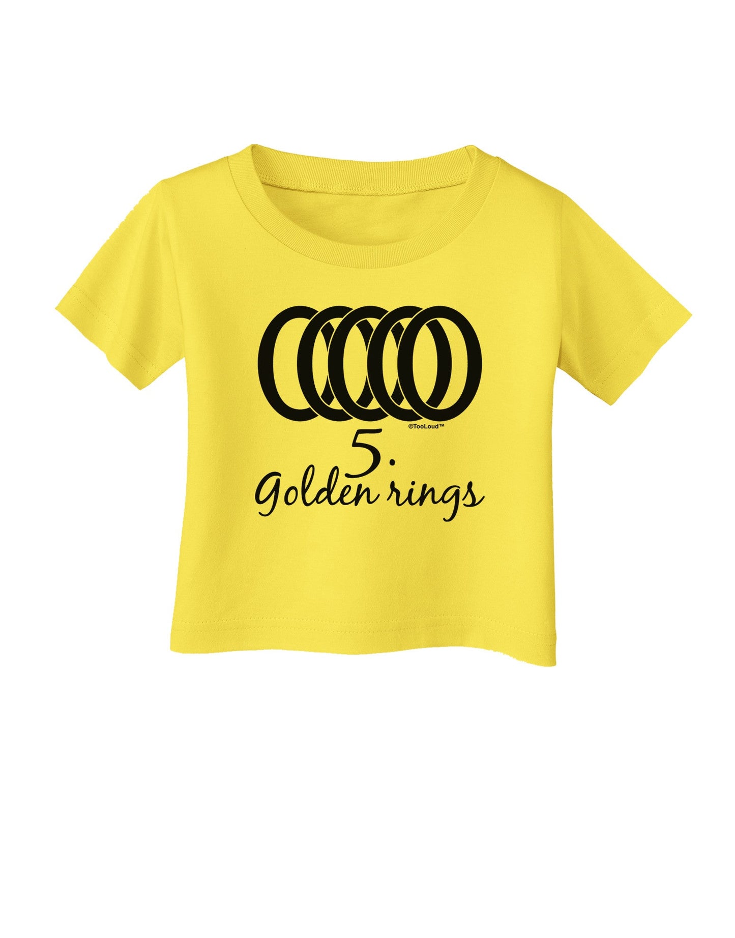 Five Golden Rings Text Infant T-Shirt-Infant T-Shirt-TooLoud-Yellow-06-Months-Davson Sales