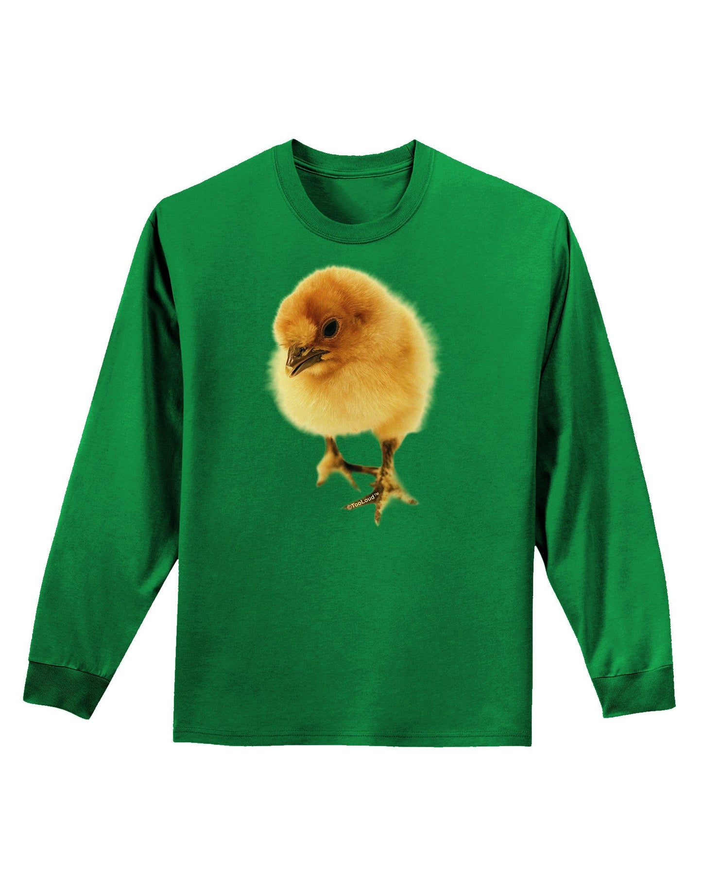 Fluffy Chick Adult Long Sleeve Dark T-Shirt-TooLoud-Kelly-Green-Small-Davson Sales