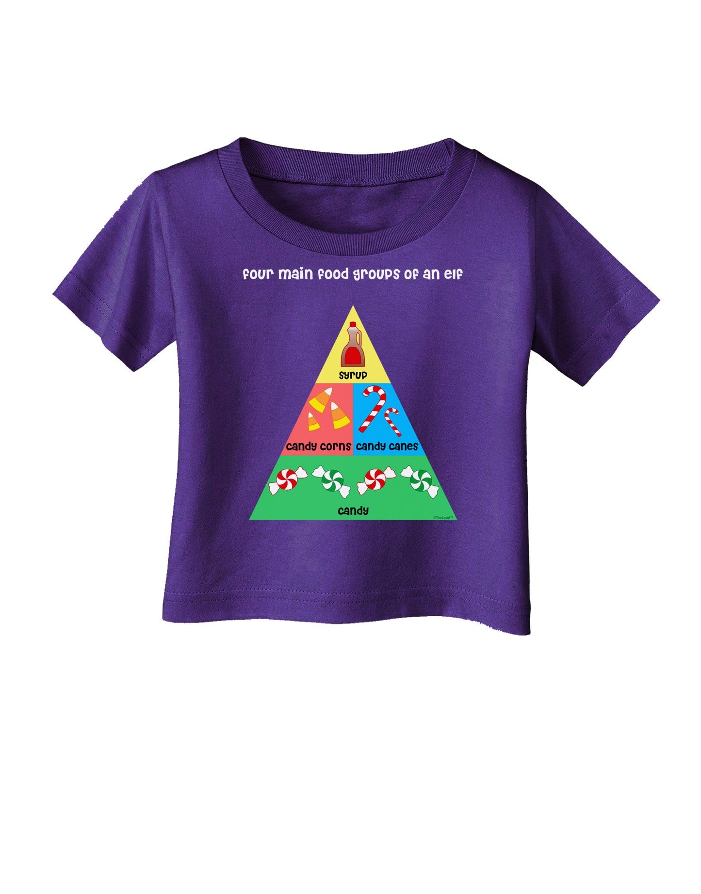 Four Main Food Groups of an Elf - Christmas Infant T-Shirt Dark-Infant T-Shirt-TooLoud-Purple-06-Months-Davson Sales