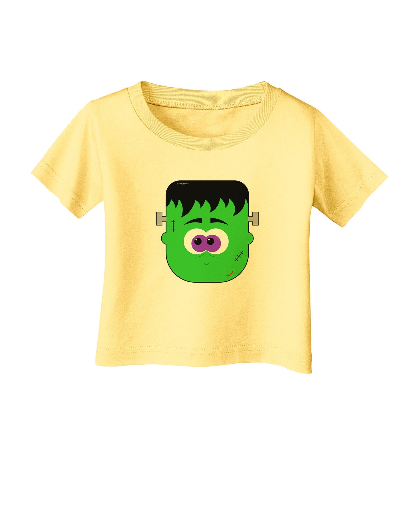 Frankenstein Face Halloween Infant T-Shirt-Infant T-Shirt-TooLoud-Daffodil-Yellow-06-Months-Davson Sales