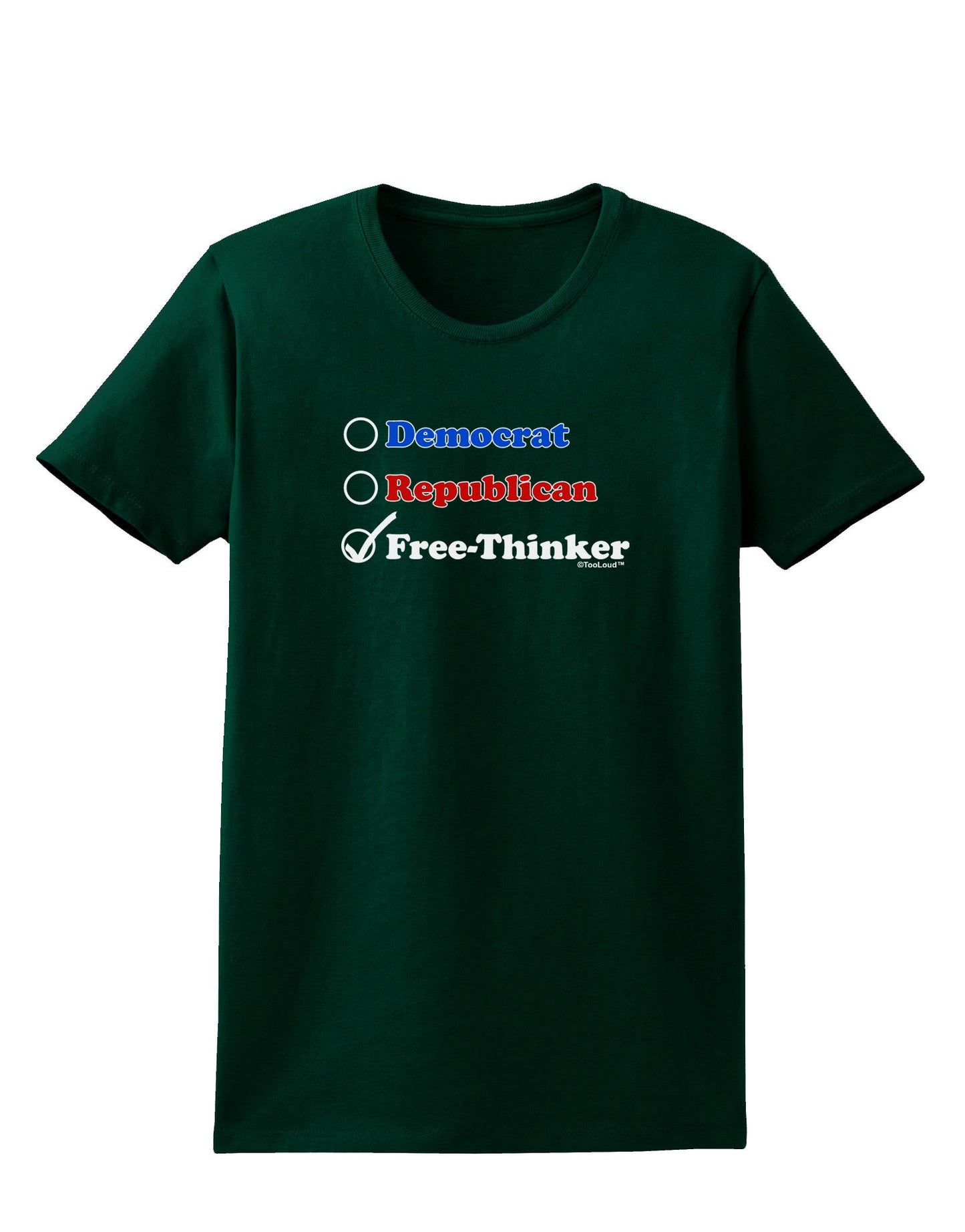 Free Thinker Checklist Womens Dark T-Shirt-TooLoud-Forest-Green-Small-Davson Sales