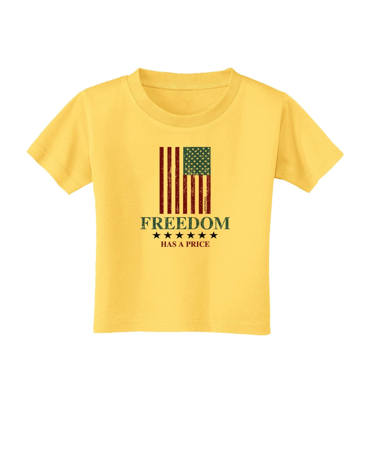 Freedom Flag Color Toddler T-Shirt-Toddler T-Shirt-TooLoud-Yellow-2T-Davson Sales