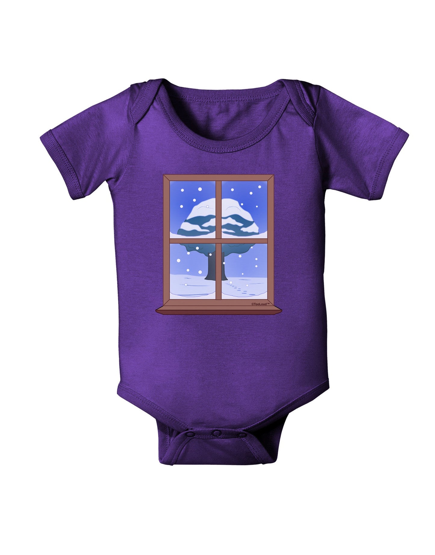 Frosty Window Design Baby Romper Bodysuit Dark-Baby Romper-TooLoud-Purple-06-Months-Davson Sales