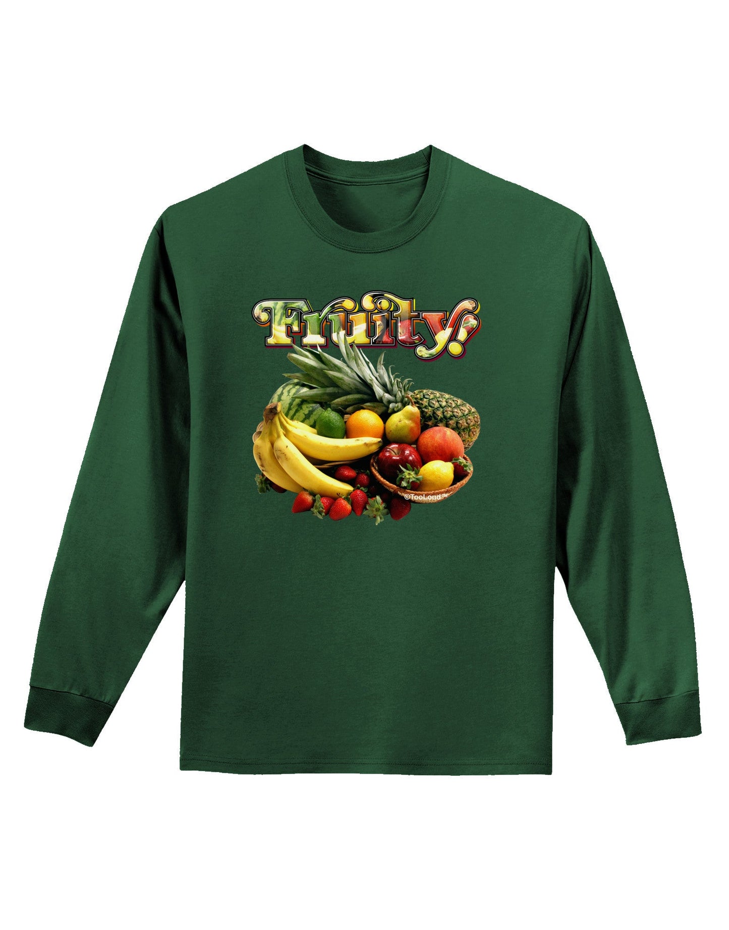 Fruity Fruit Basket 2 Adult Long Sleeve Dark T-Shirt-TooLoud-Dark-Green-Small-Davson Sales