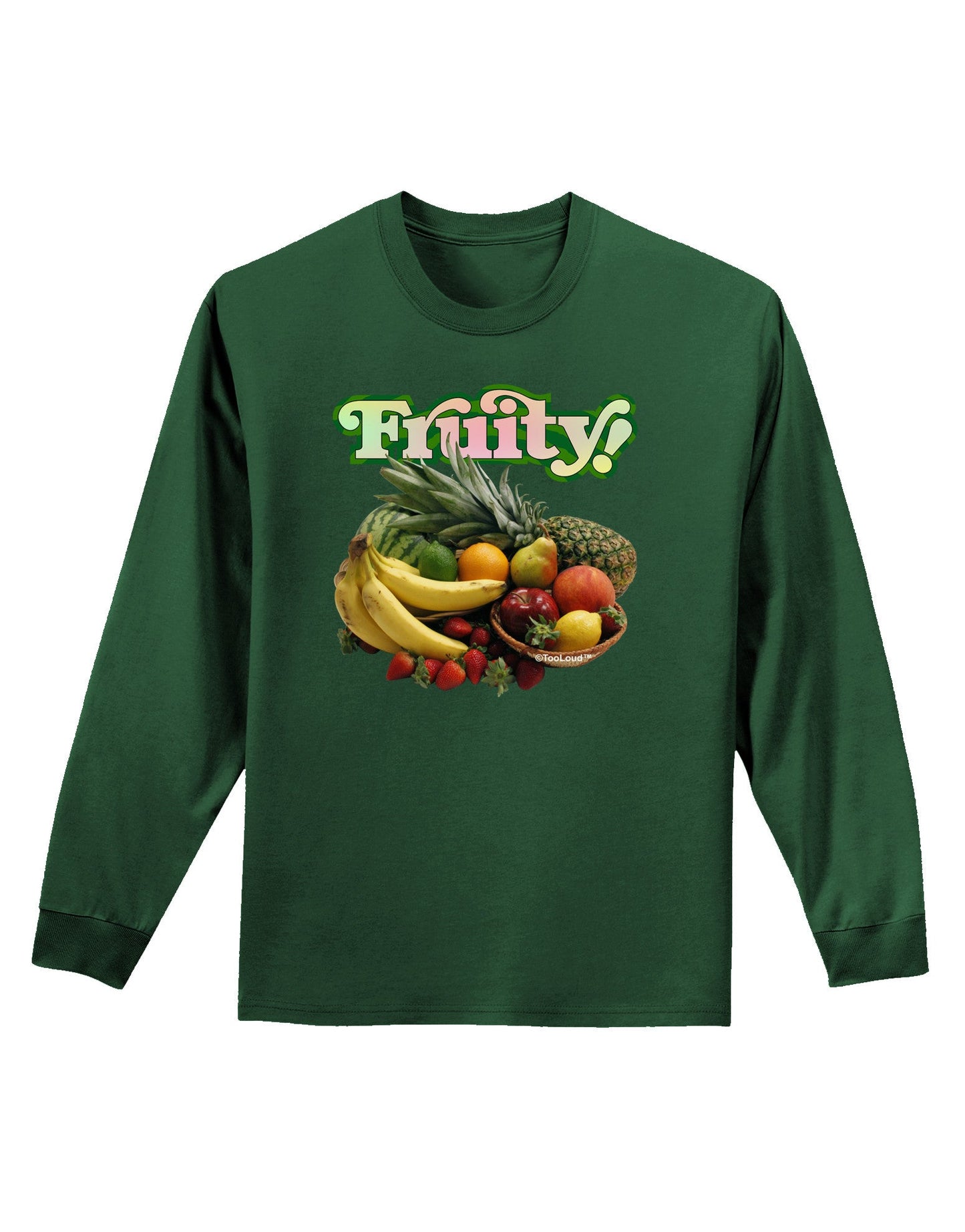 Fruity Fruit Basket Adult Long Sleeve Dark T-Shirt-TooLoud-Dark-Green-Small-Davson Sales