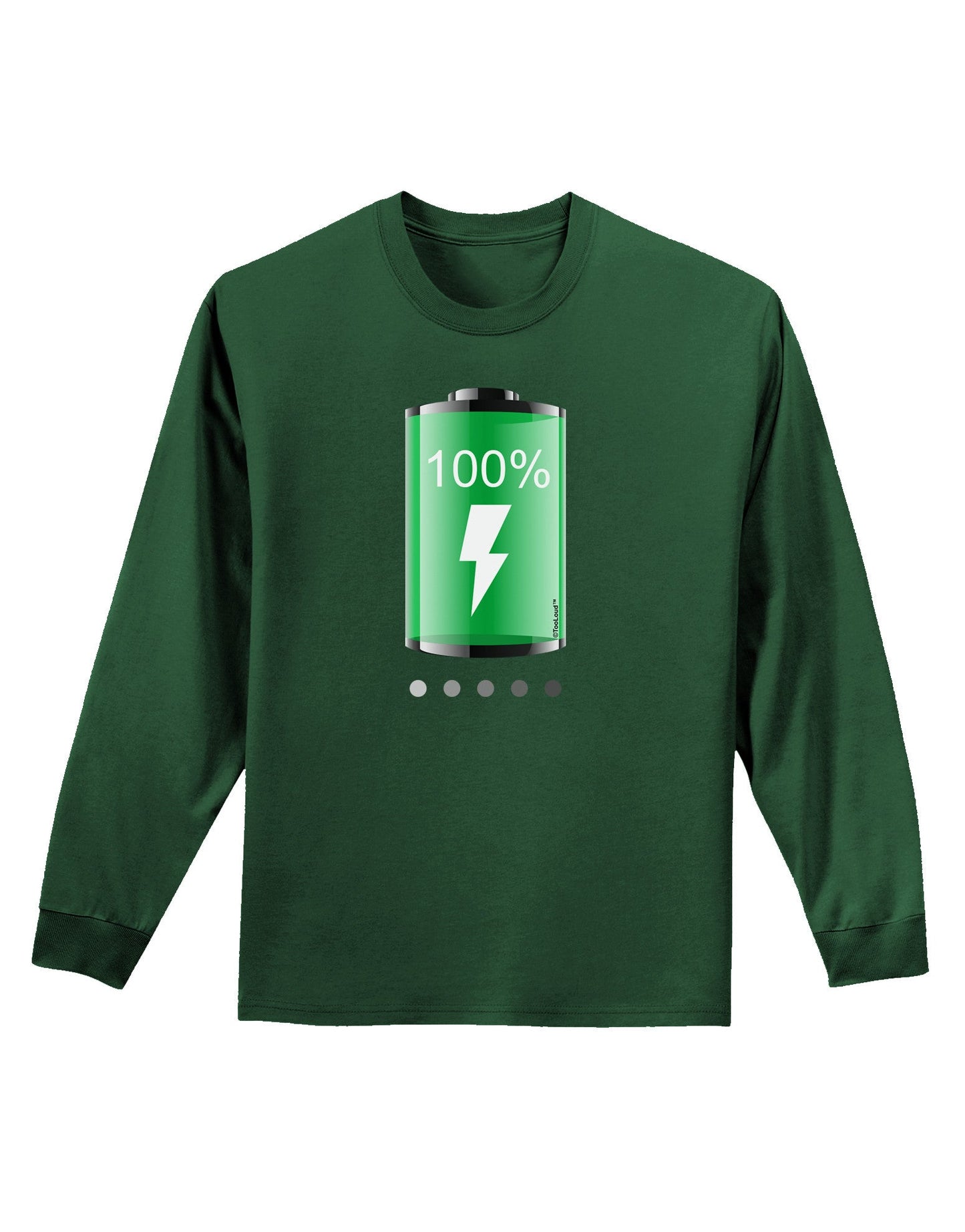 Full Energy 100 Percent Adult Long Sleeve Dark T-Shirt-TooLoud-Dark-Green-Small-Davson Sales