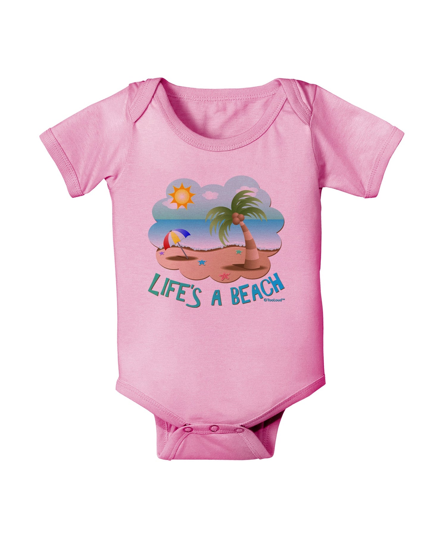 Fun Summer Beach Scene - Life's a Beach Baby Romper Bodysuit by TooLoud-Baby Romper-TooLoud-Light-Pink-06-Months-Davson Sales