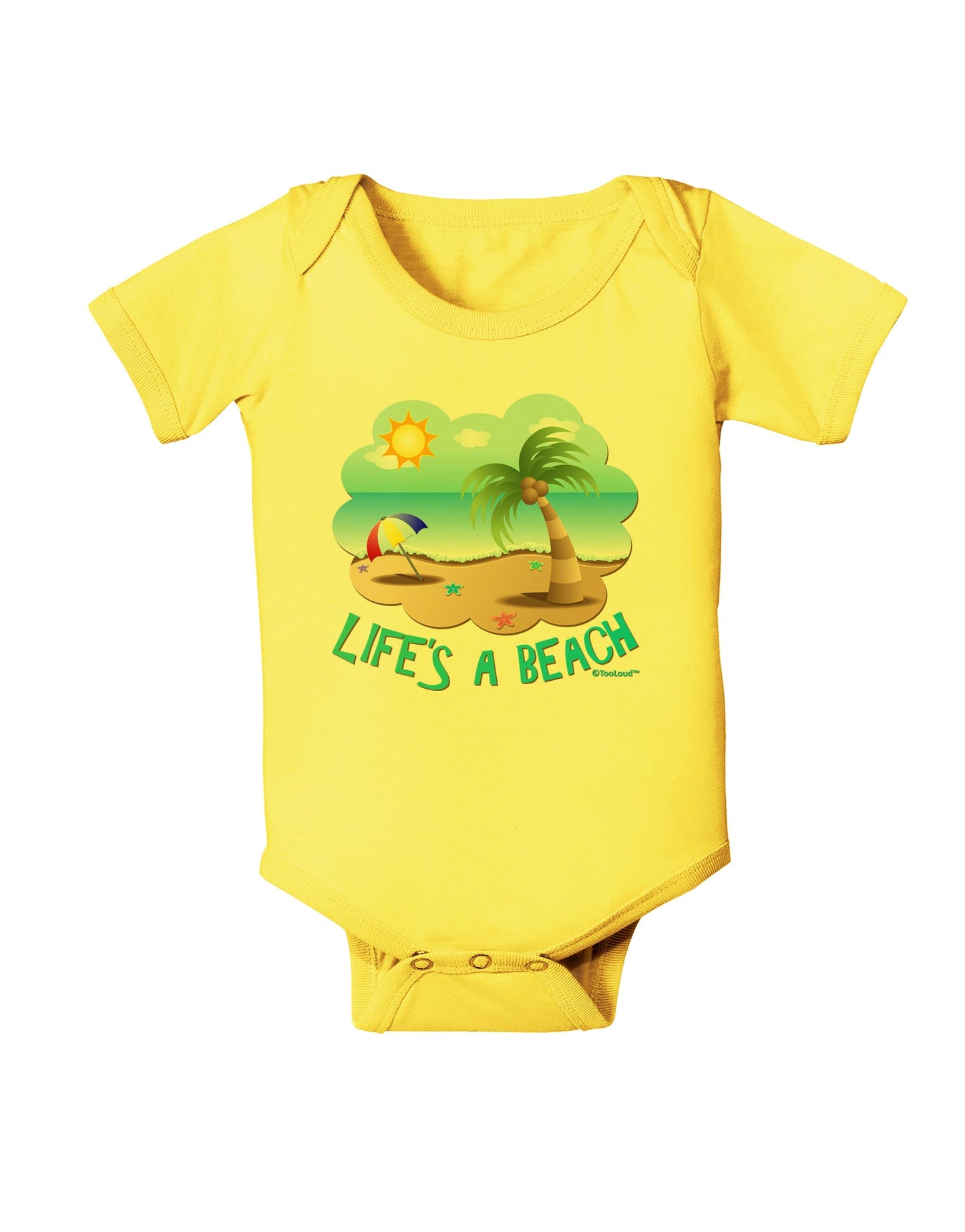 Fun Summer Beach Scene - Life's a Beach Baby Romper Bodysuit by TooLoud-Baby Romper-TooLoud-Yellow-06-Months-Davson Sales