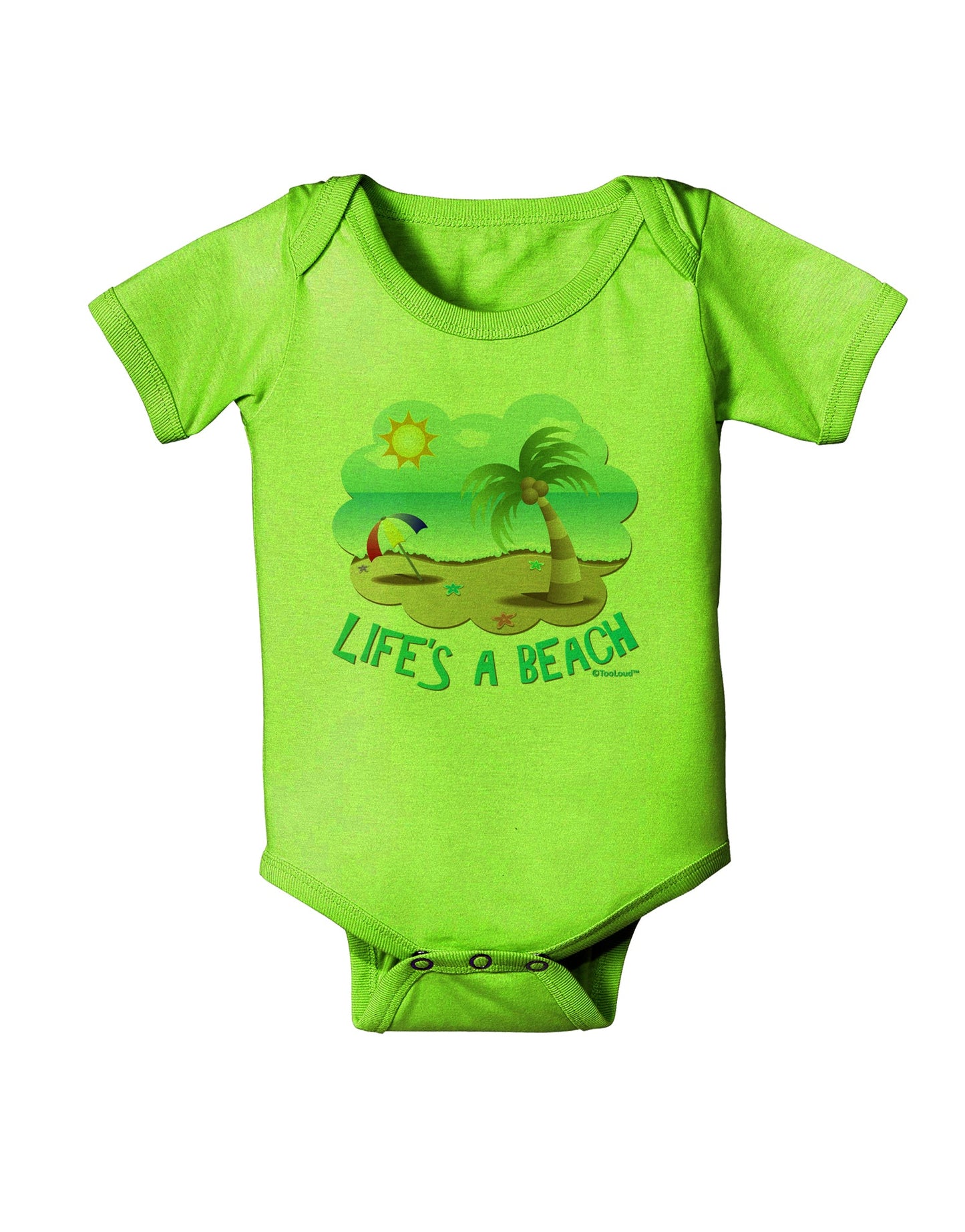 Fun Summer Beach Scene - Life's a Beach Baby Romper Bodysuit by TooLoud-Baby Romper-TooLoud-Lime-Green-06-Months-Davson Sales