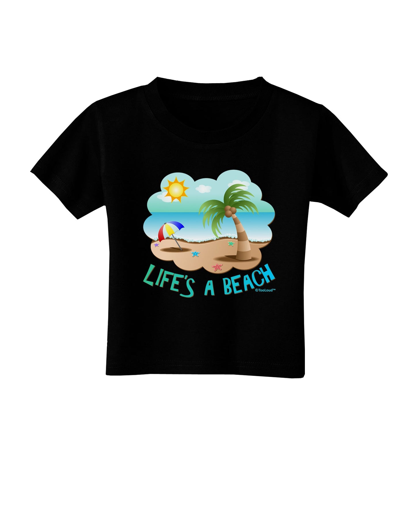 Fun Summer Beach Scene - Life's a Beach Toddler T-Shirt Dark by TooLoud-Toddler T-Shirt-TooLoud-Black-2T-Davson Sales
