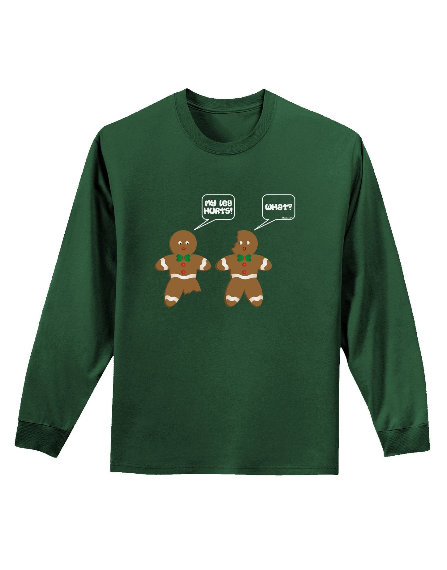 Funny Gingerbread Conversation Christmas Adult Long Sleeve Dark T-Shirt-TooLoud-Dark-Green-Small-Davson Sales