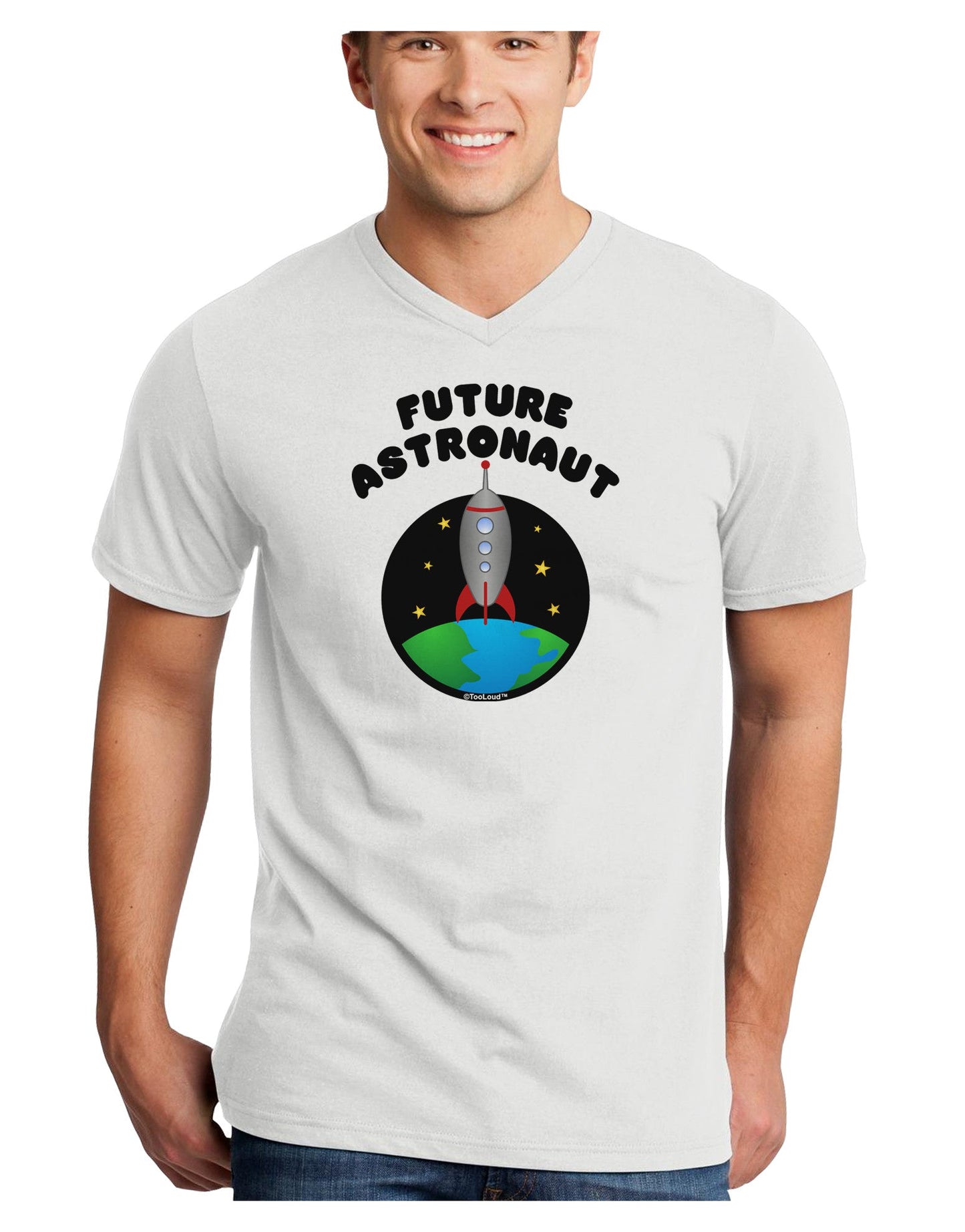 Future Astronaut Color Adult V-Neck T-shirt-Mens V-Neck T-Shirt-TooLoud-White-Small-Davson Sales