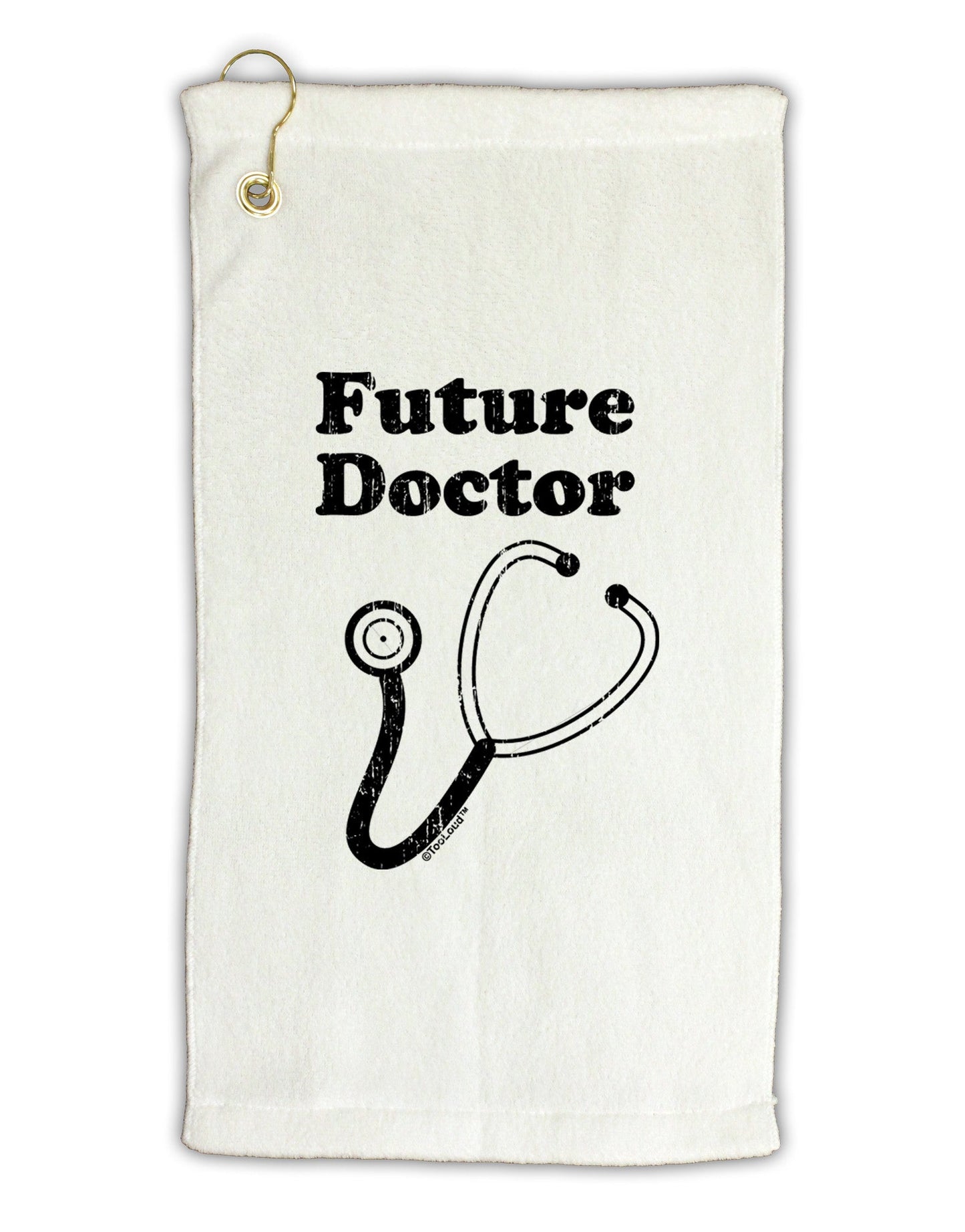 Future Doctor Distressed Micro Terry Gromet Golf Towel 11"x19-Golf Towel-TooLoud-White-Davson Sales