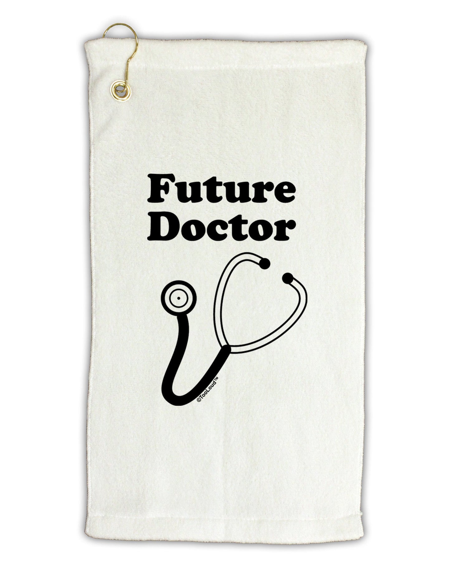 Future Doctor Micro Terry Gromet Golf Towel 11"x19-Golf Towel-TooLoud-White-Davson Sales