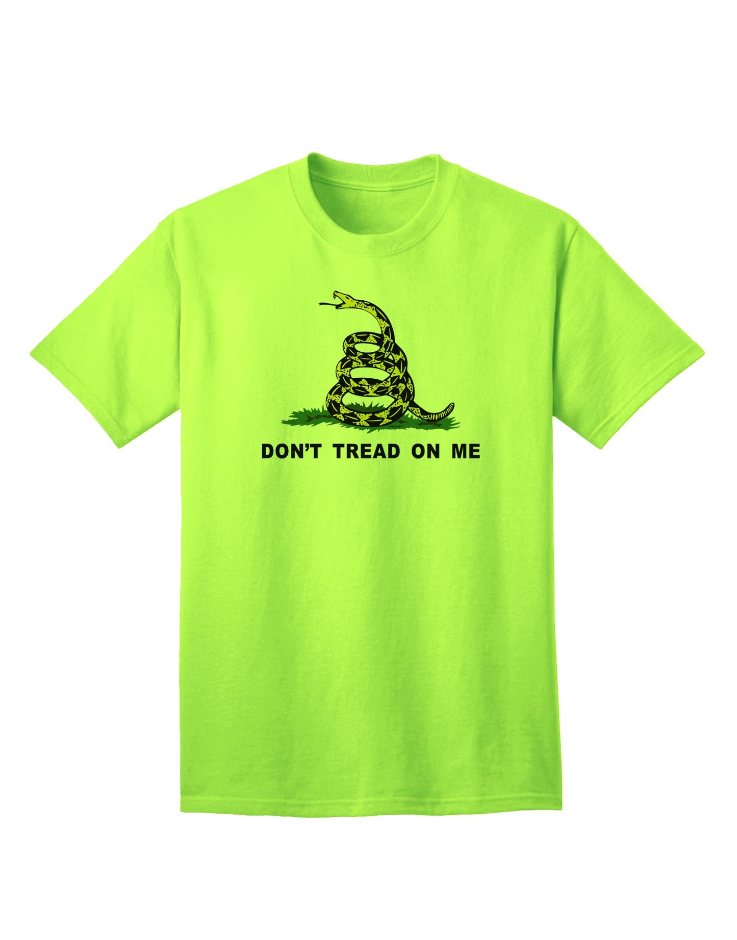 Gadsden Flag Rattlesnake Adult T-Shirt - A Symbol of Freedom and Independence-Mens T-shirts-TooLoud-Neon-Green-Small-Davson Sales