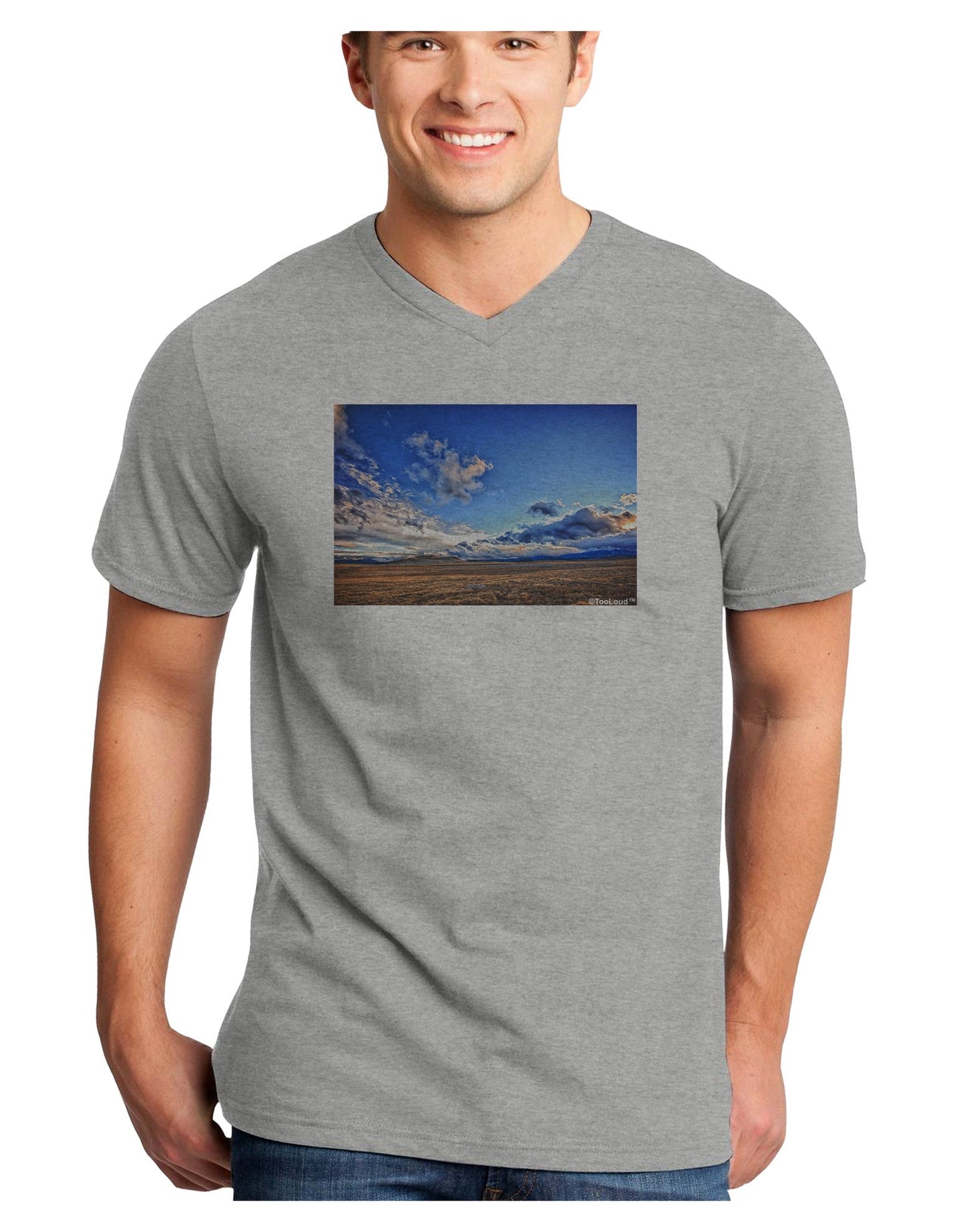 Garden of the Gods Colorado Adult V-Neck T-shirt-Mens V-Neck T-Shirt-TooLoud-HeatherGray-Small-Davson Sales