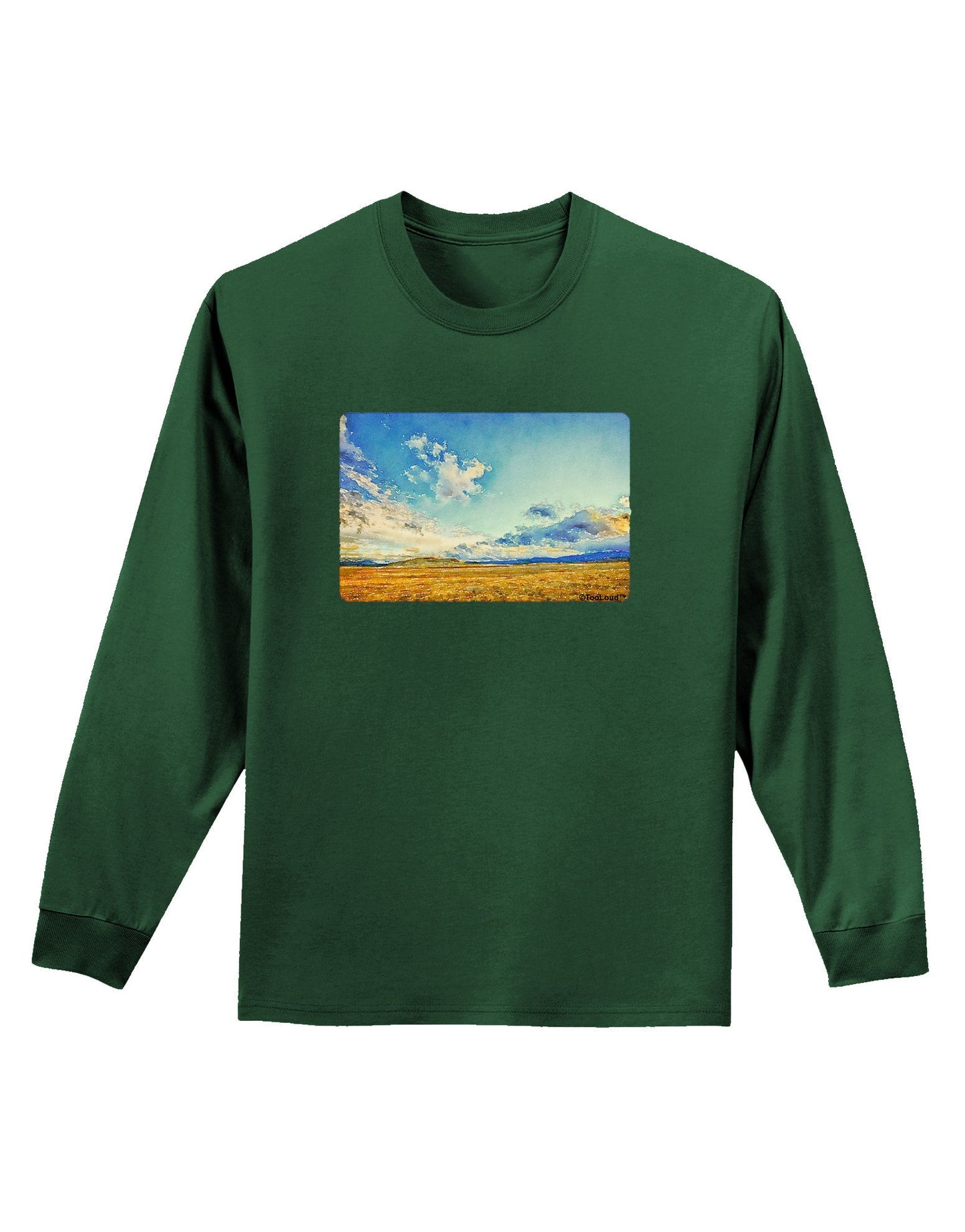 Garden of the Gods Watercolor Adult Long Sleeve Dark T-Shirt-TooLoud-Dark-Green-Small-Davson Sales