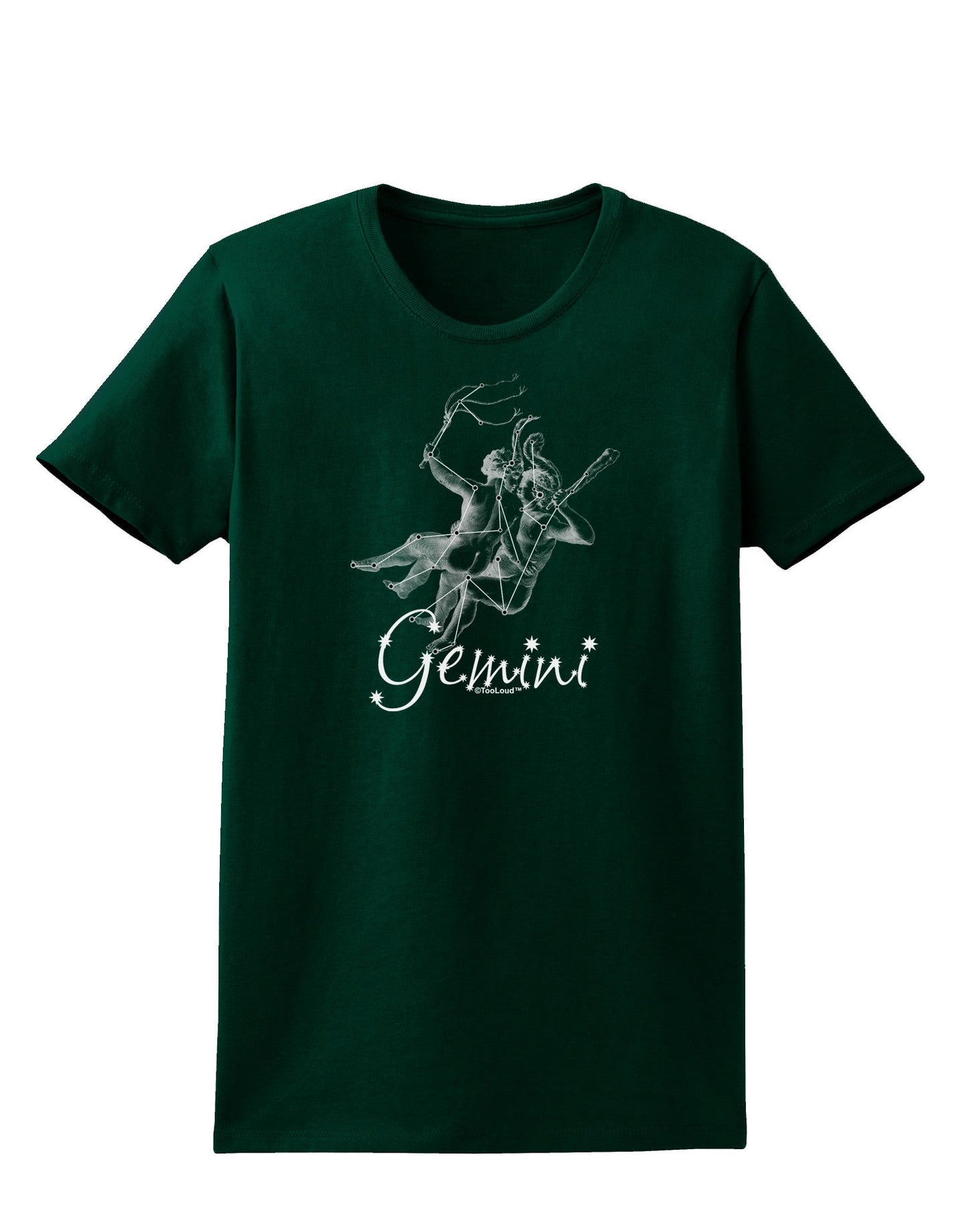 Gemini Constellation Womens Dark T-Shirt-TooLoud-Forest-Green-Small-Davson Sales
