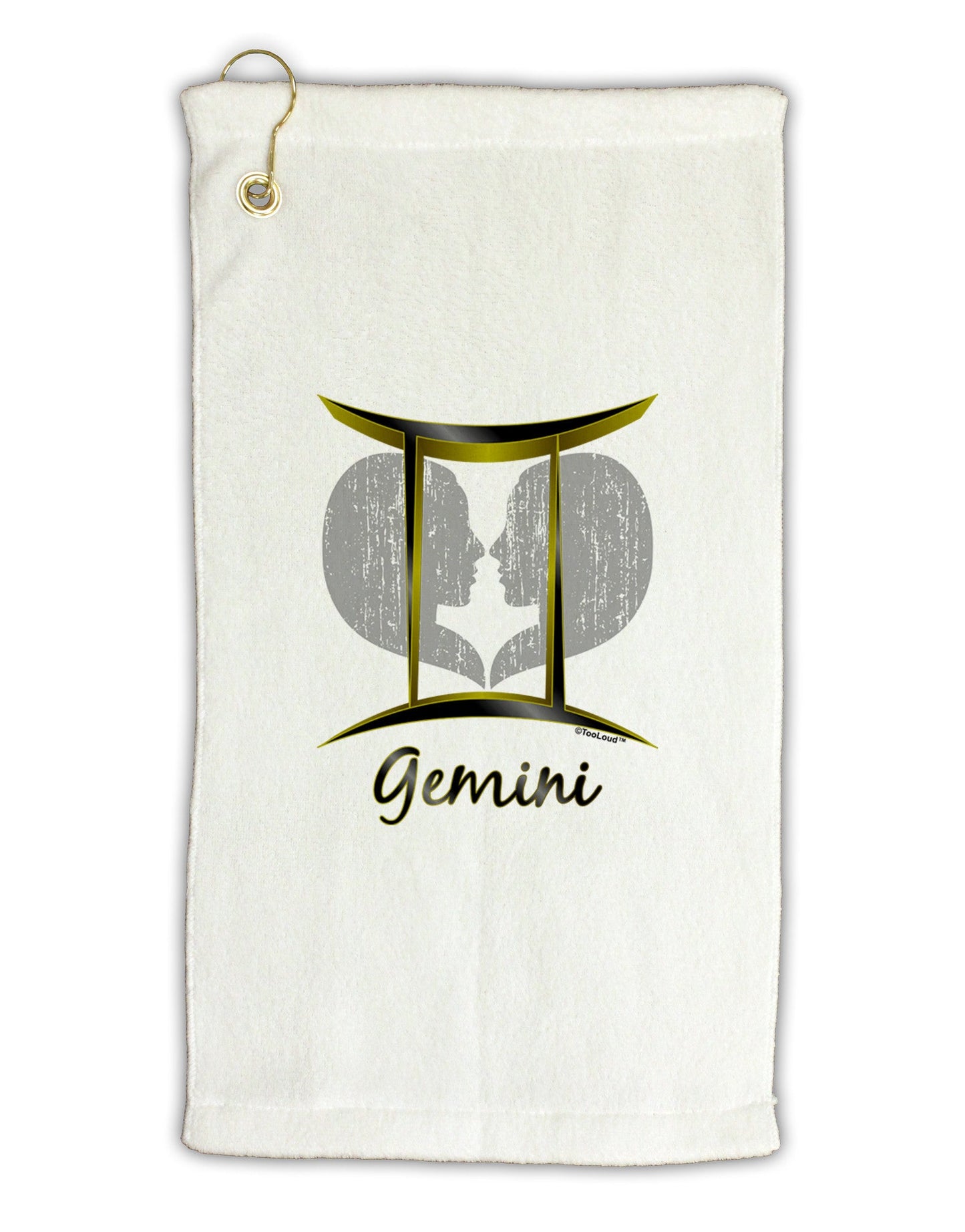 Gemini Symbol Micro Terry Gromet Golf Towel 16 x 25 inch-Golf Towel-TooLoud-White-Davson Sales