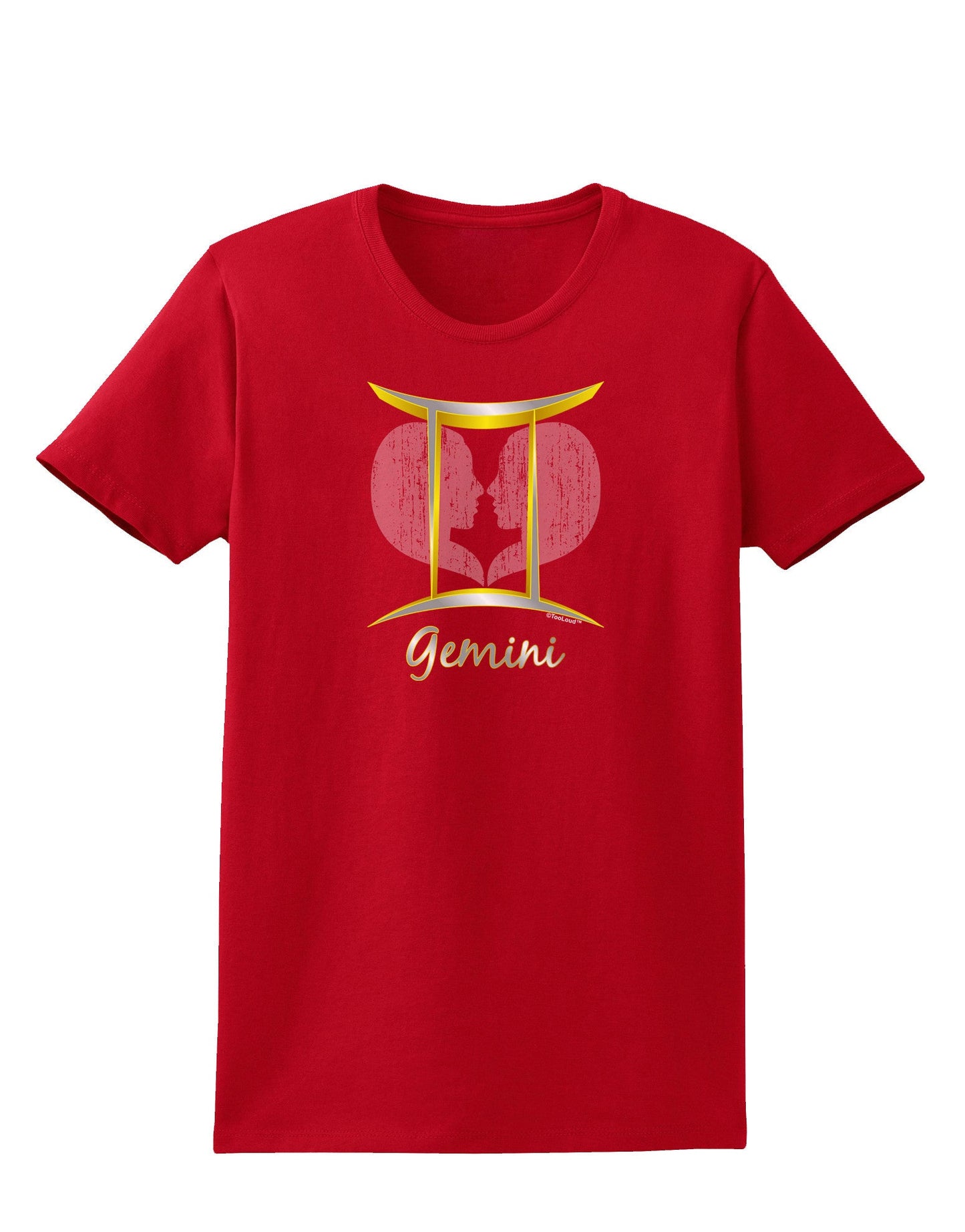 Gemini Symbol Womens Dark T-Shirt-TooLoud-Red-X-Small-Davson Sales