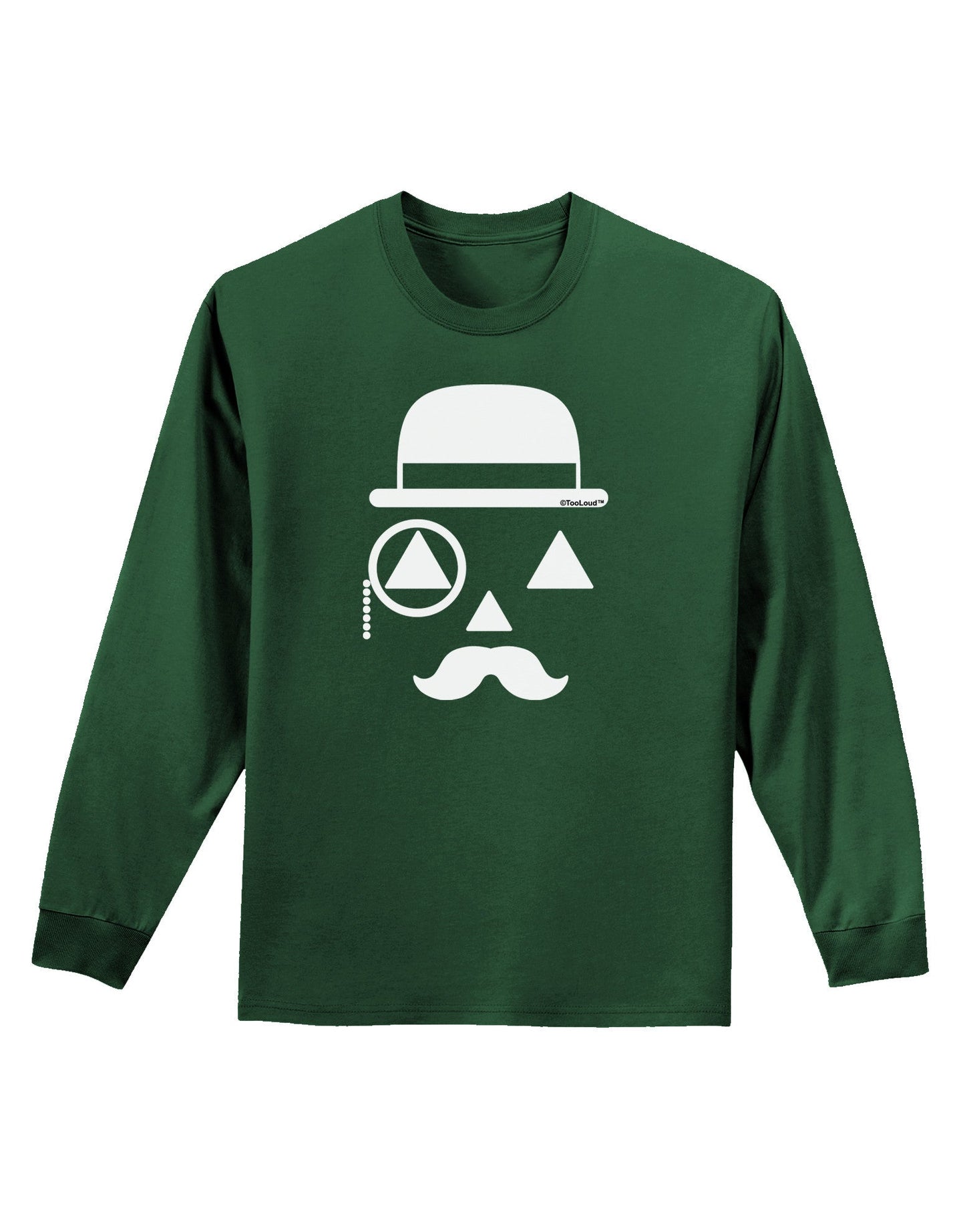 Gentleman Jack-o-lantern Adult Long Sleeve Dark T-Shirt-TooLoud-Dark-Green-Small-Davson Sales