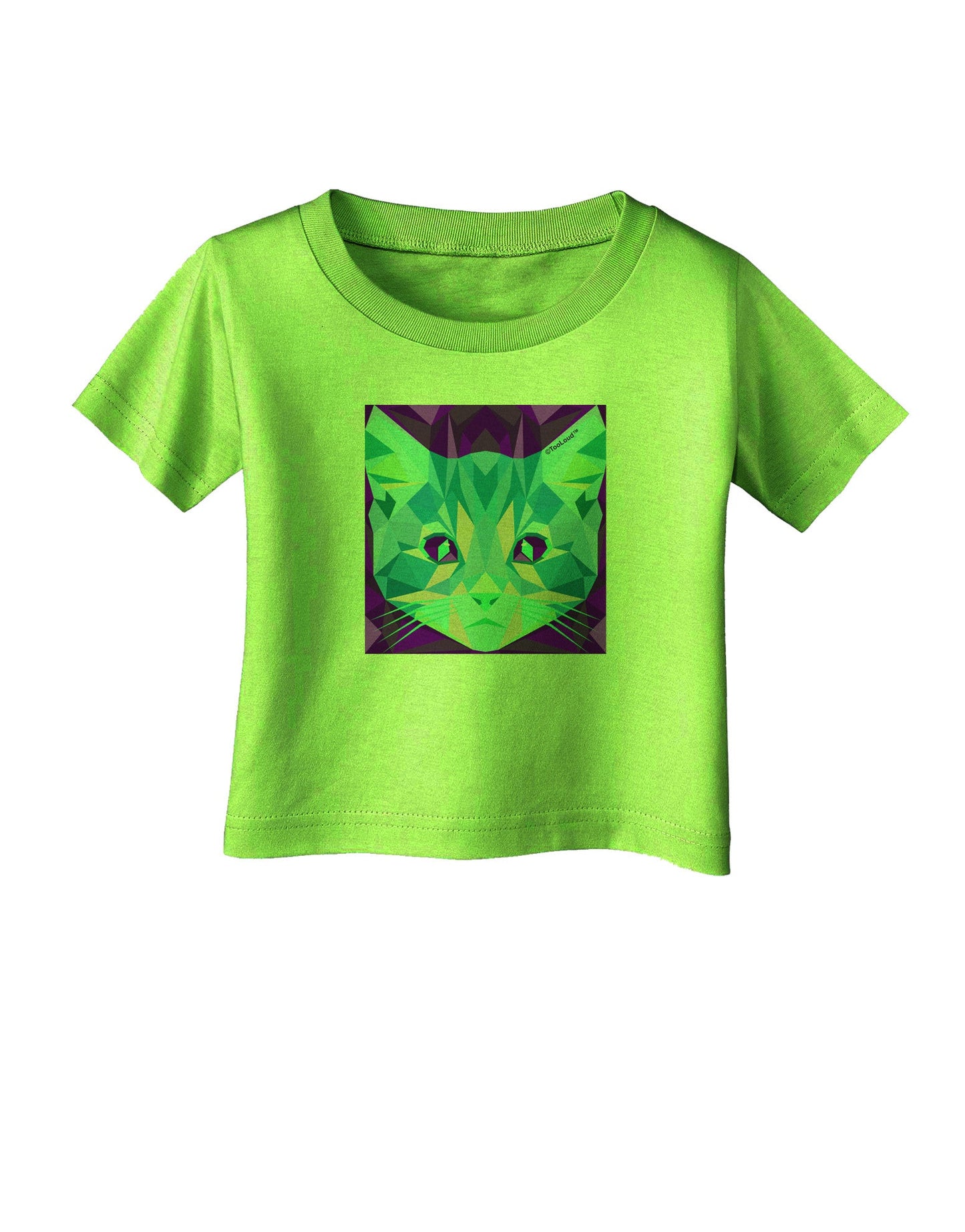 Geometric Kitty Inverted Infant T-Shirt-Infant T-Shirt-TooLoud-Lime-Green-06-Months-Davson Sales