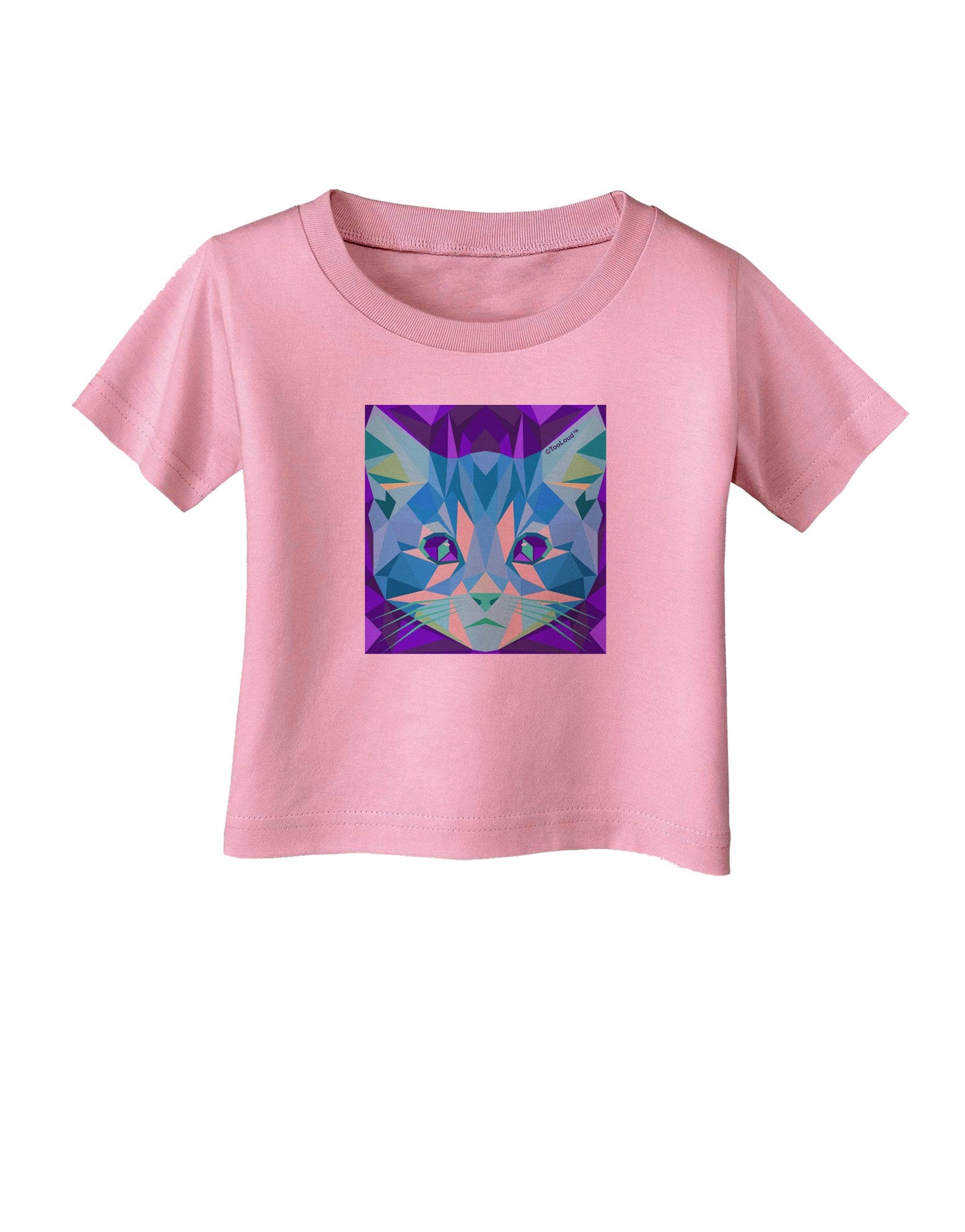 Geometric Kitty Inverted Infant T-Shirt-Infant T-Shirt-TooLoud-Candy-Pink-06-Months-Davson Sales