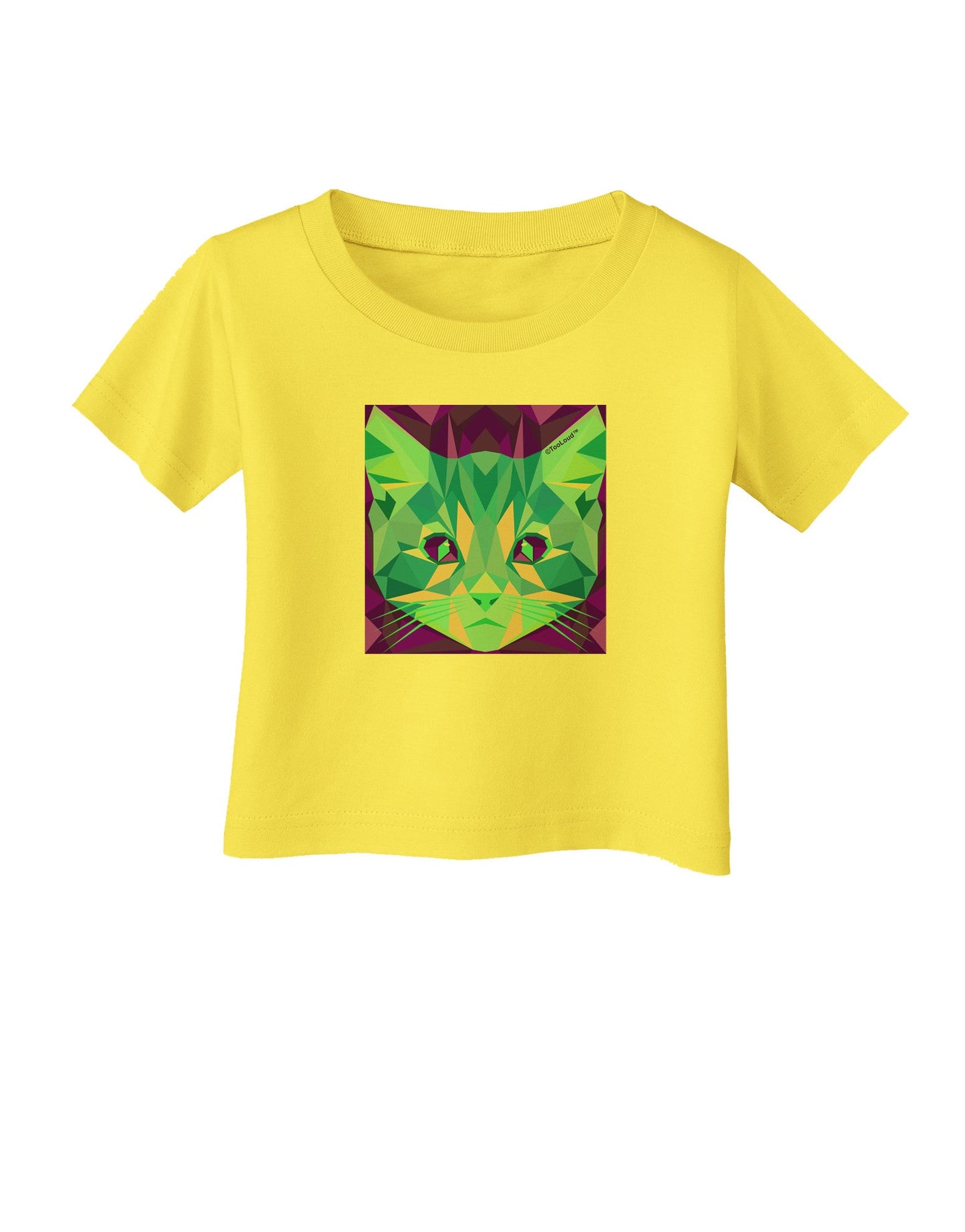 Geometric Kitty Inverted Infant T-Shirt-Infant T-Shirt-TooLoud-Yellow-06-Months-Davson Sales