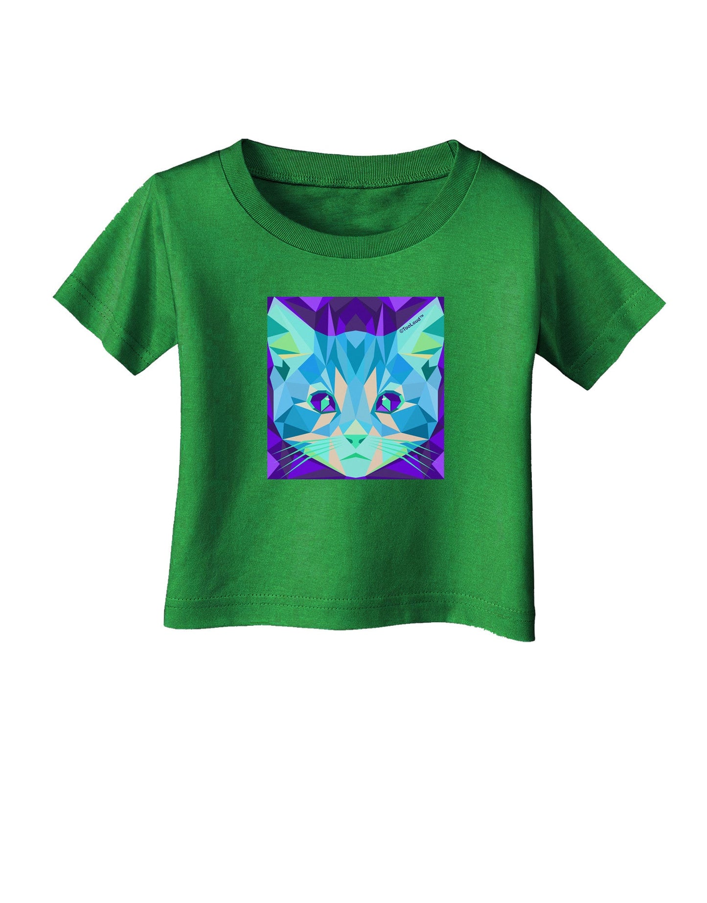 Geometric Kitty Inverted Infant T-Shirt Dark-Infant T-Shirt-TooLoud-Clover-Green-06-Months-Davson Sales