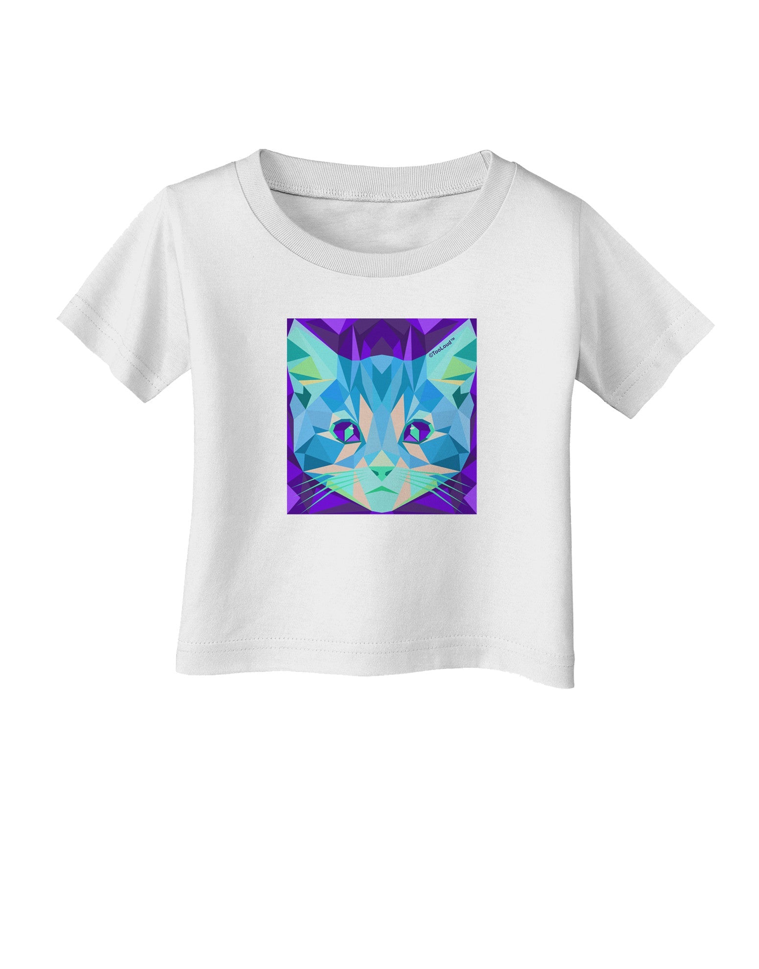 Geometric Kitty Inverted Infant T-Shirt-Infant T-Shirt-TooLoud-White-06-Months-Davson Sales