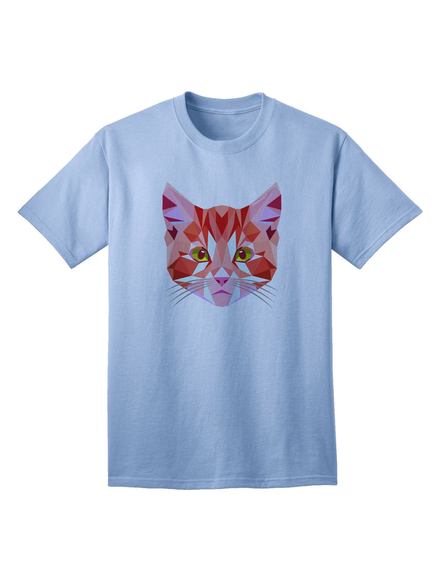 Geometric Kitty - Premium Red Adult T-Shirt for Cat Lovers-Mens T-shirts-TooLoud-Light-Blue-Small-Davson Sales