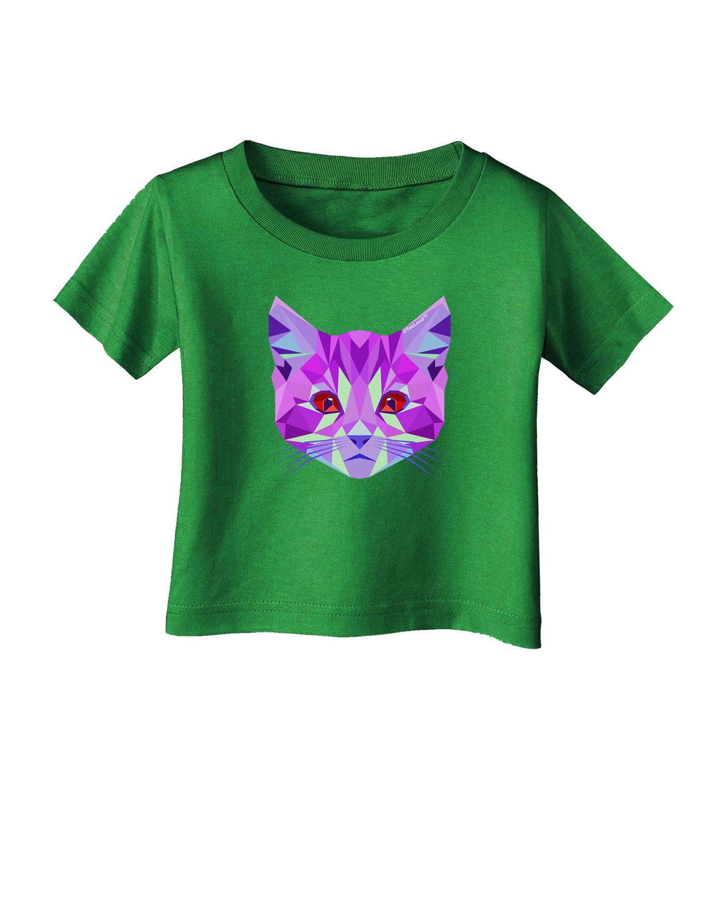 Geometric Kitty Purple Infant T-Shirt Dark-Infant T-Shirt-TooLoud-Clover-Green-06-Months-Davson Sales
