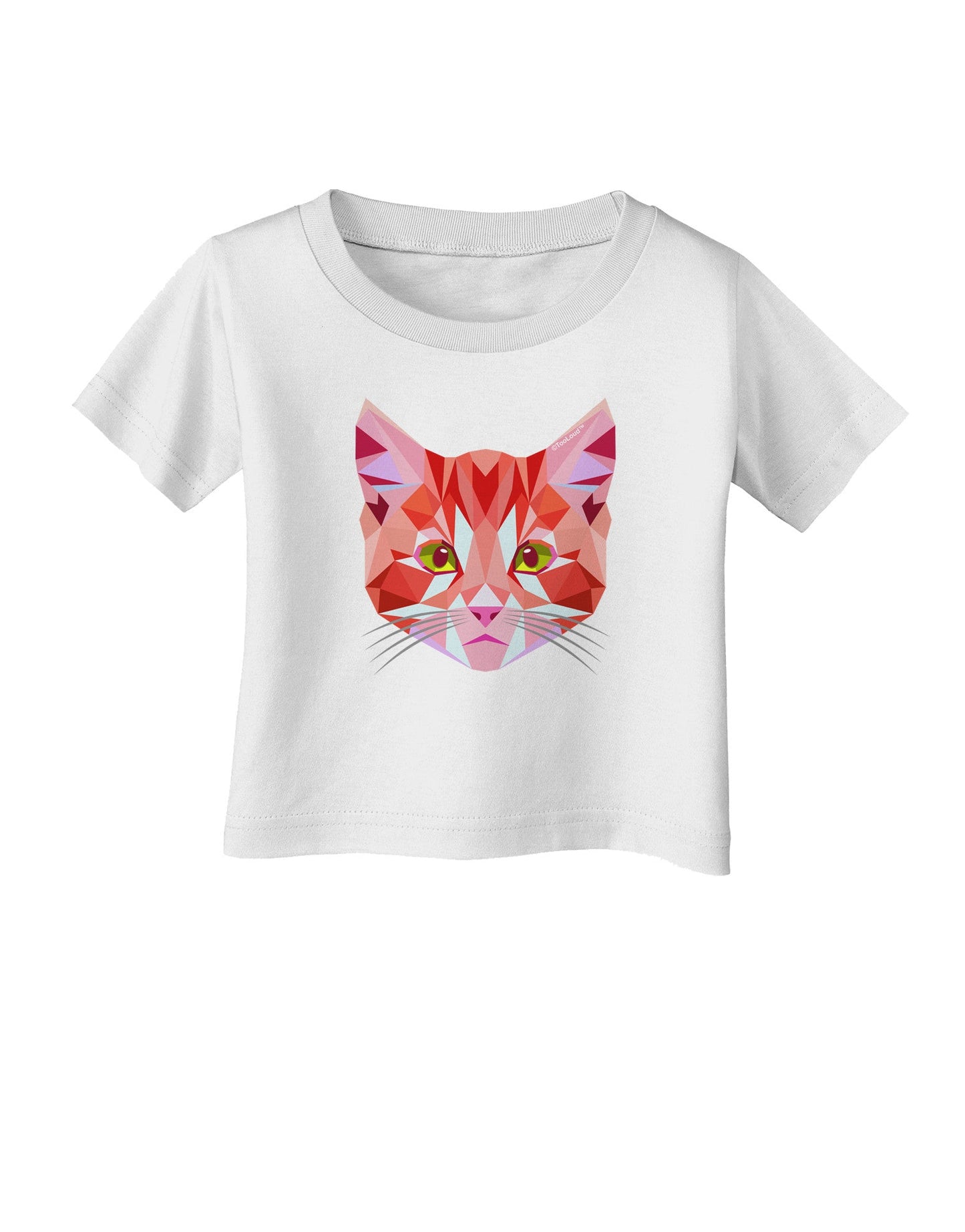 Geometric Kitty Red Infant T-Shirt-Infant T-Shirt-TooLoud-White-06-Months-Davson Sales