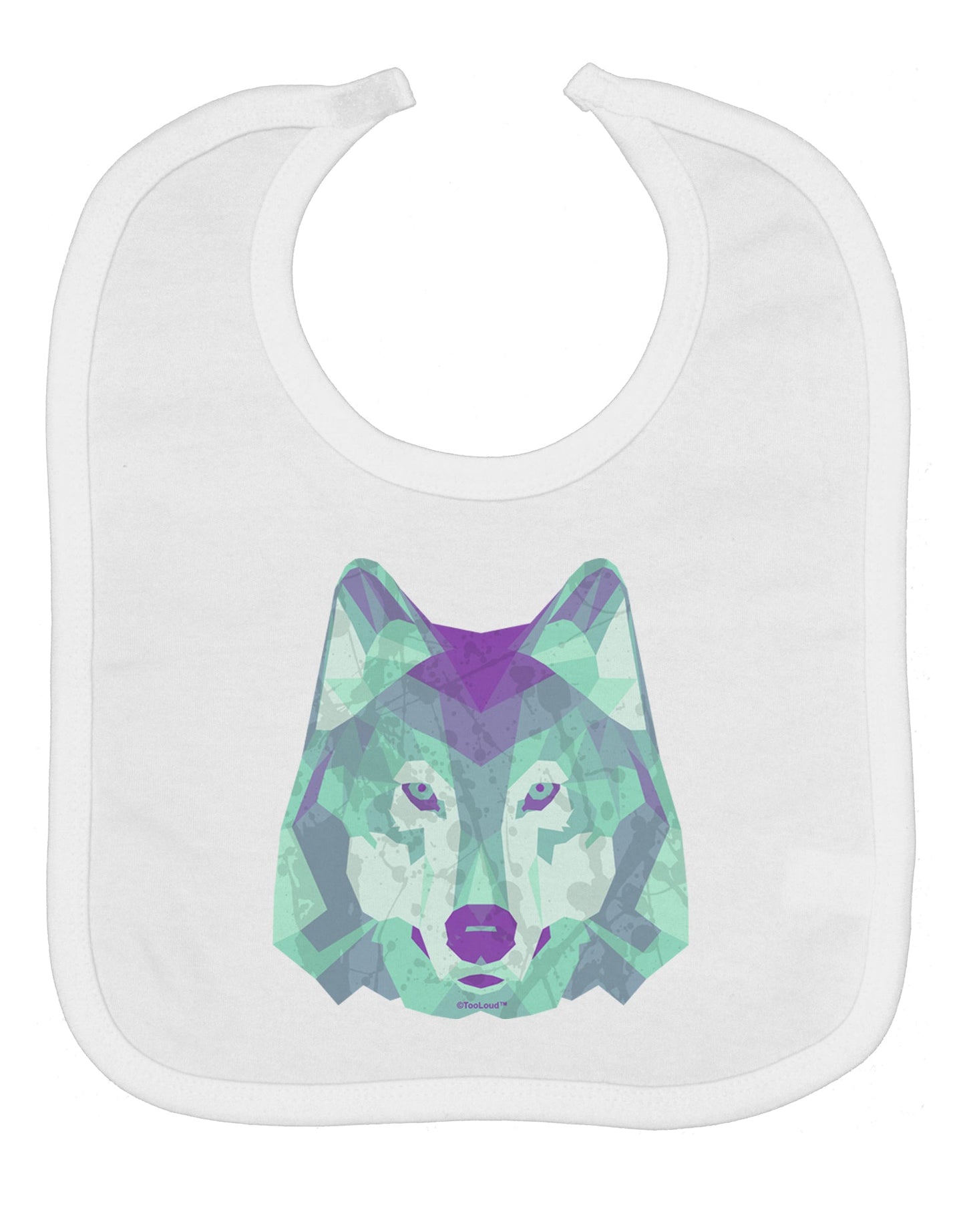 Geometric Wolf Head Baby Bib by TooLoud