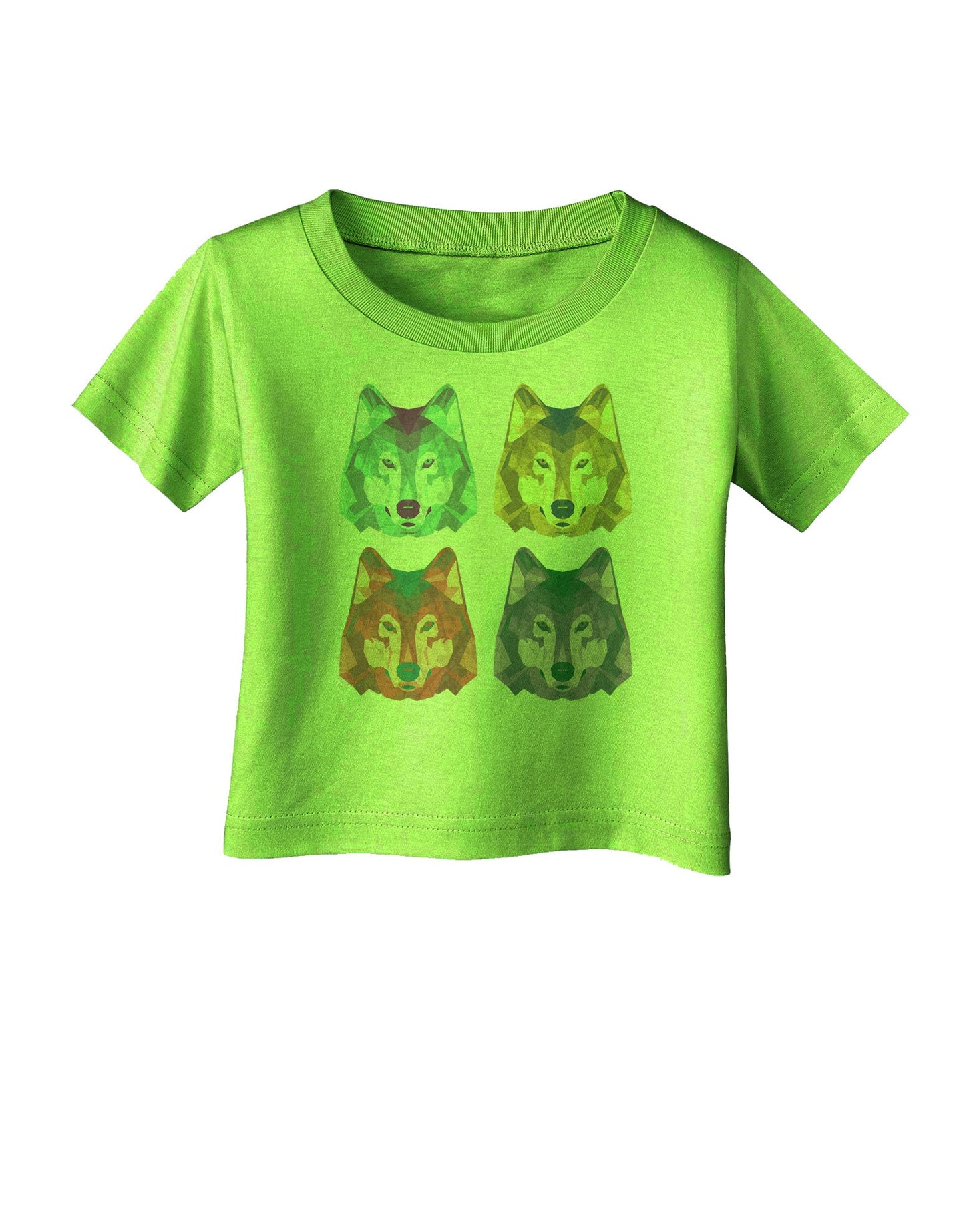 Geometric Wolf Head Pop Art Infant T-Shirt-Infant T-Shirt-TooLoud-Lime-Green-06-Months-Davson Sales