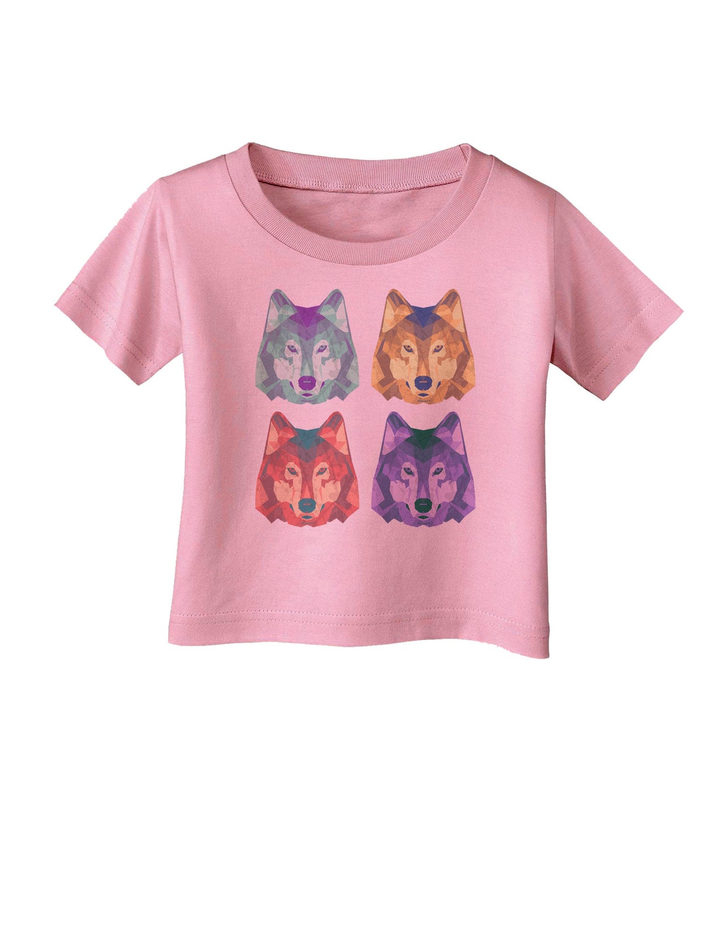 Geometric Wolf Head Pop Art Infant T-Shirt-Infant T-Shirt-TooLoud-Candy-Pink-06-Months-Davson Sales